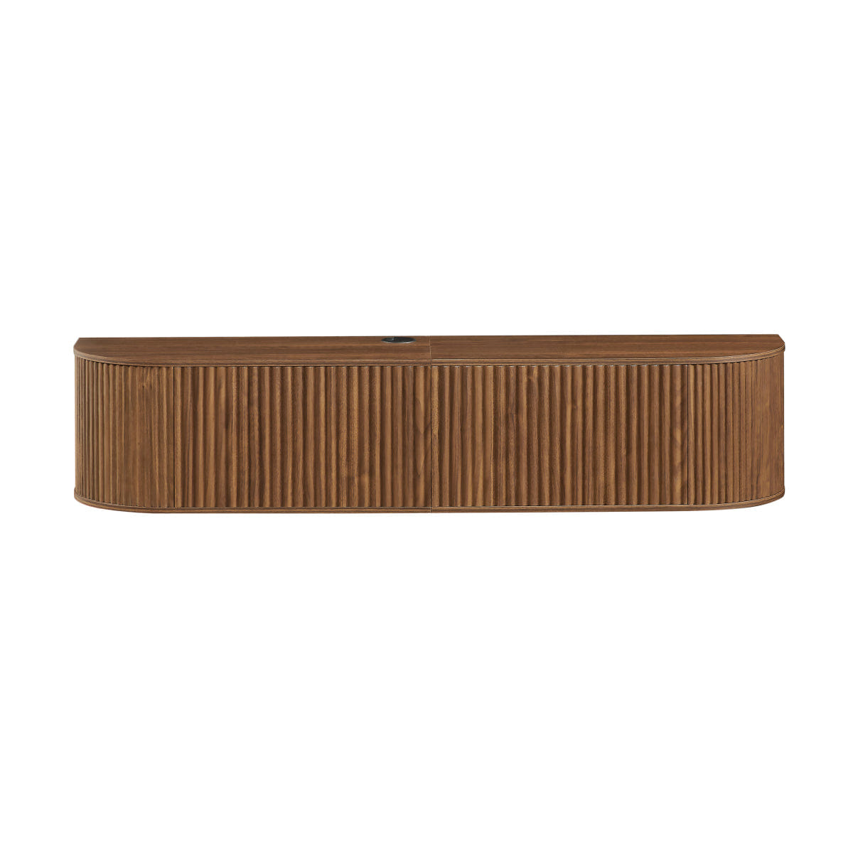 DOORS Streamdale 55" Floating TV Cabinet with Fluted Doors, Walnut