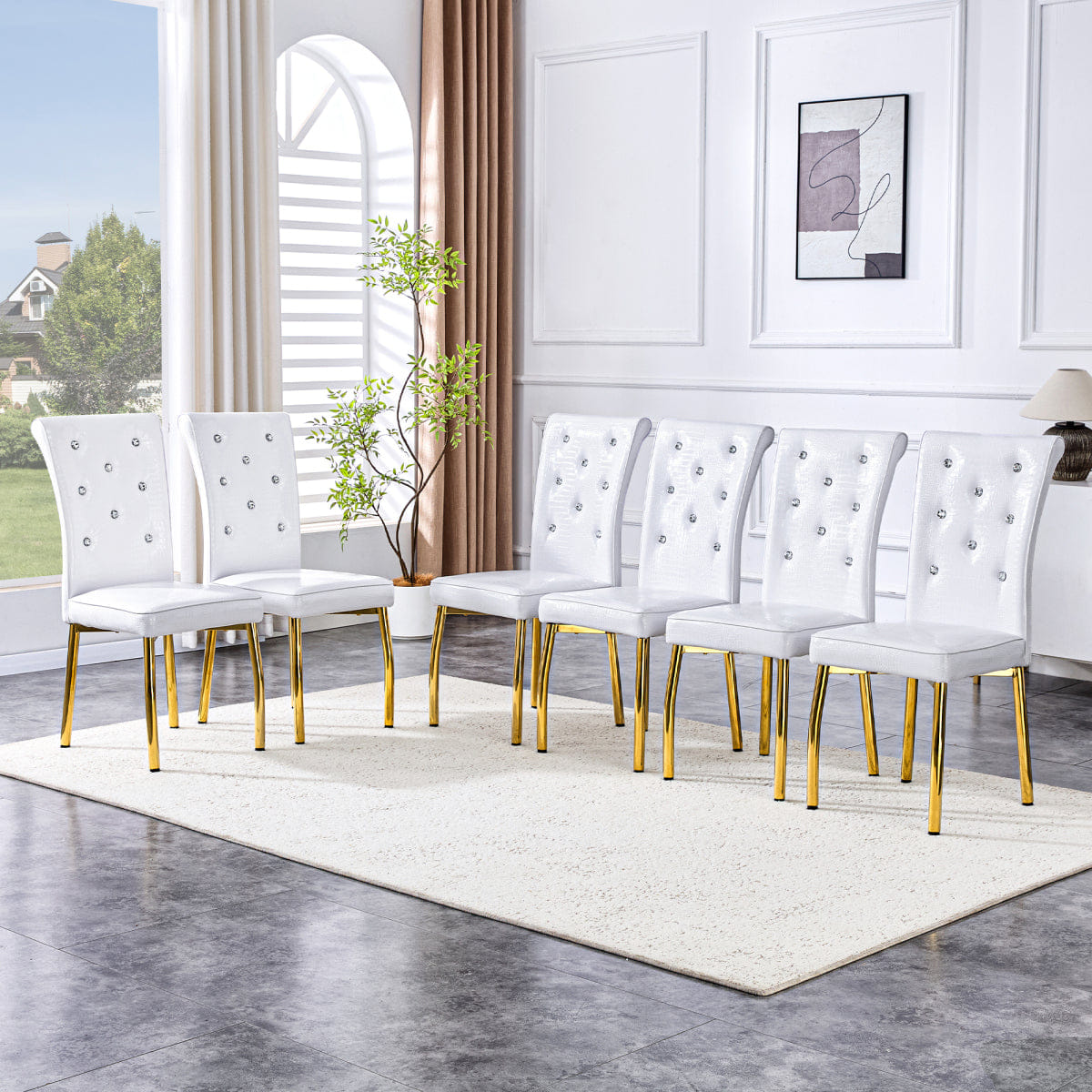 Retro Streamdale Set of 2 Retro Alligator - Textured Dining Chairs with Crystal Buckle