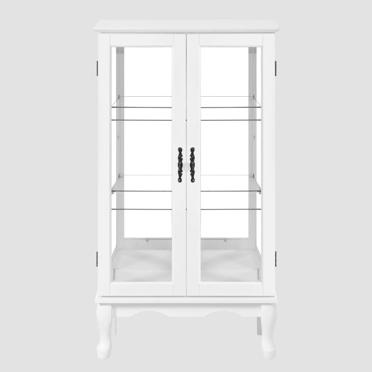 DOORS Streamdale Lighted Curio Cabinet with Glass Doors and Adjustable Shelves (White)
