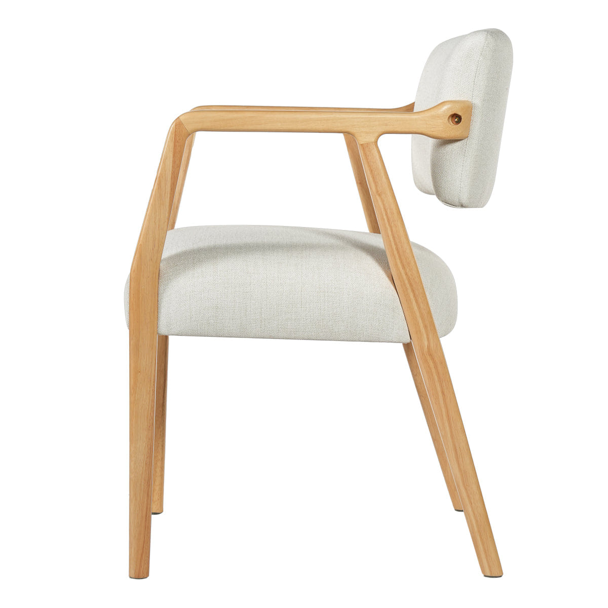 WOOD Streamdale Mid - Century Rubber Wood Dining Armchairs, Natural/Beige (Set of 2)