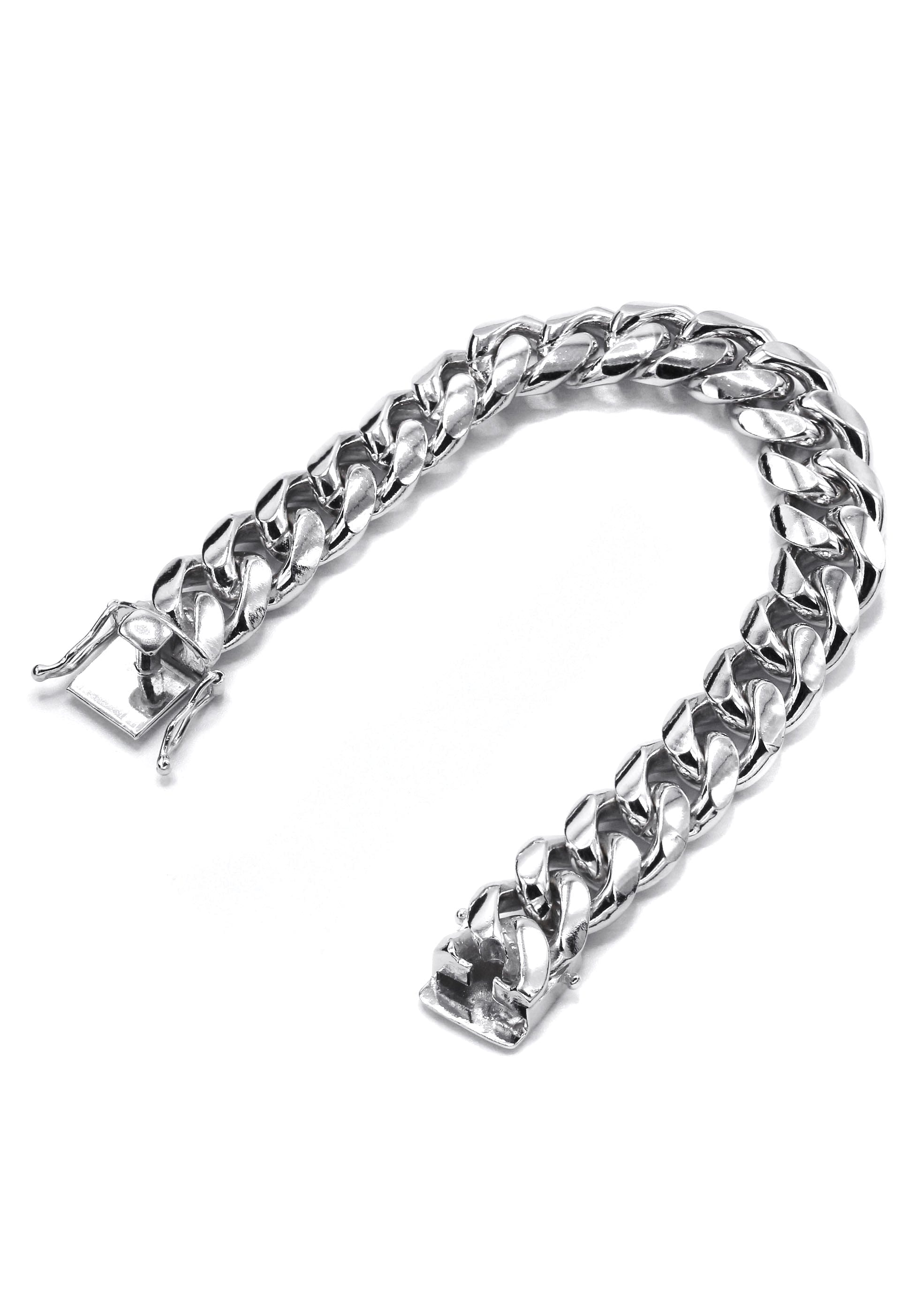 Manufacturer 43 Silver White Miami Cuban Link Bracelet