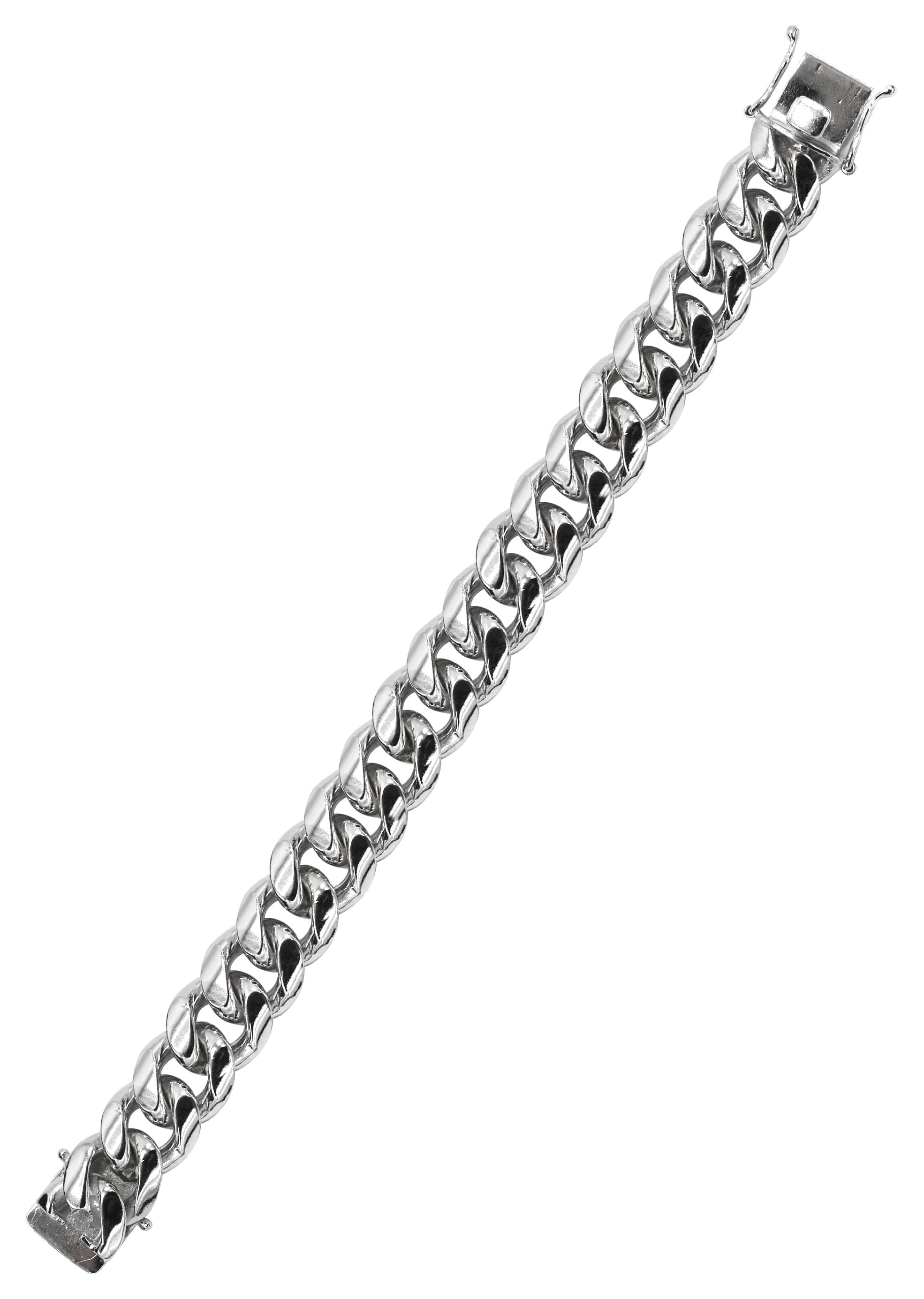 Manufacturer 43 Silver White Miami Cuban Link Bracelet