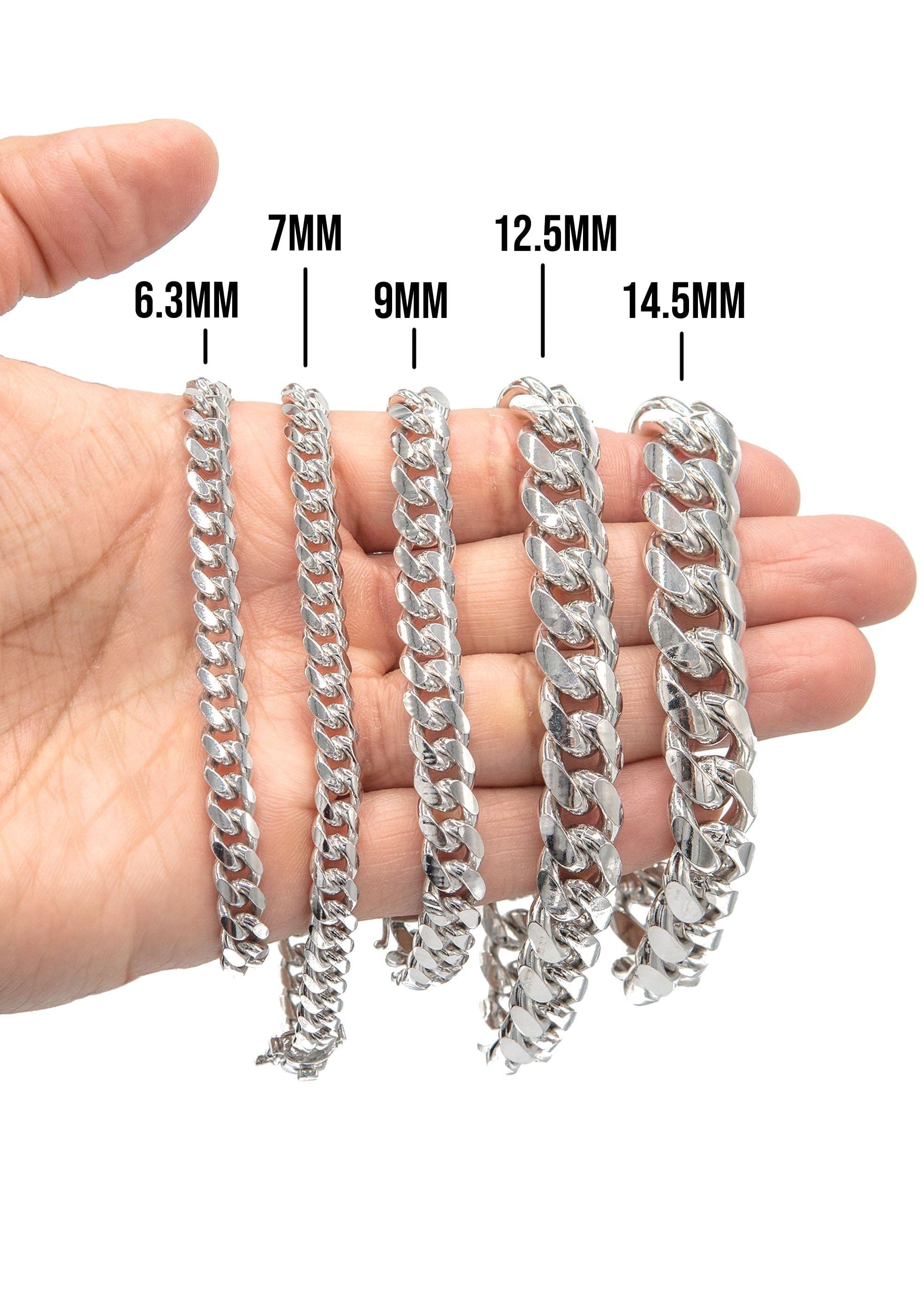 Manufacturer 43 Silver White Miami Cuban Link Bracelet