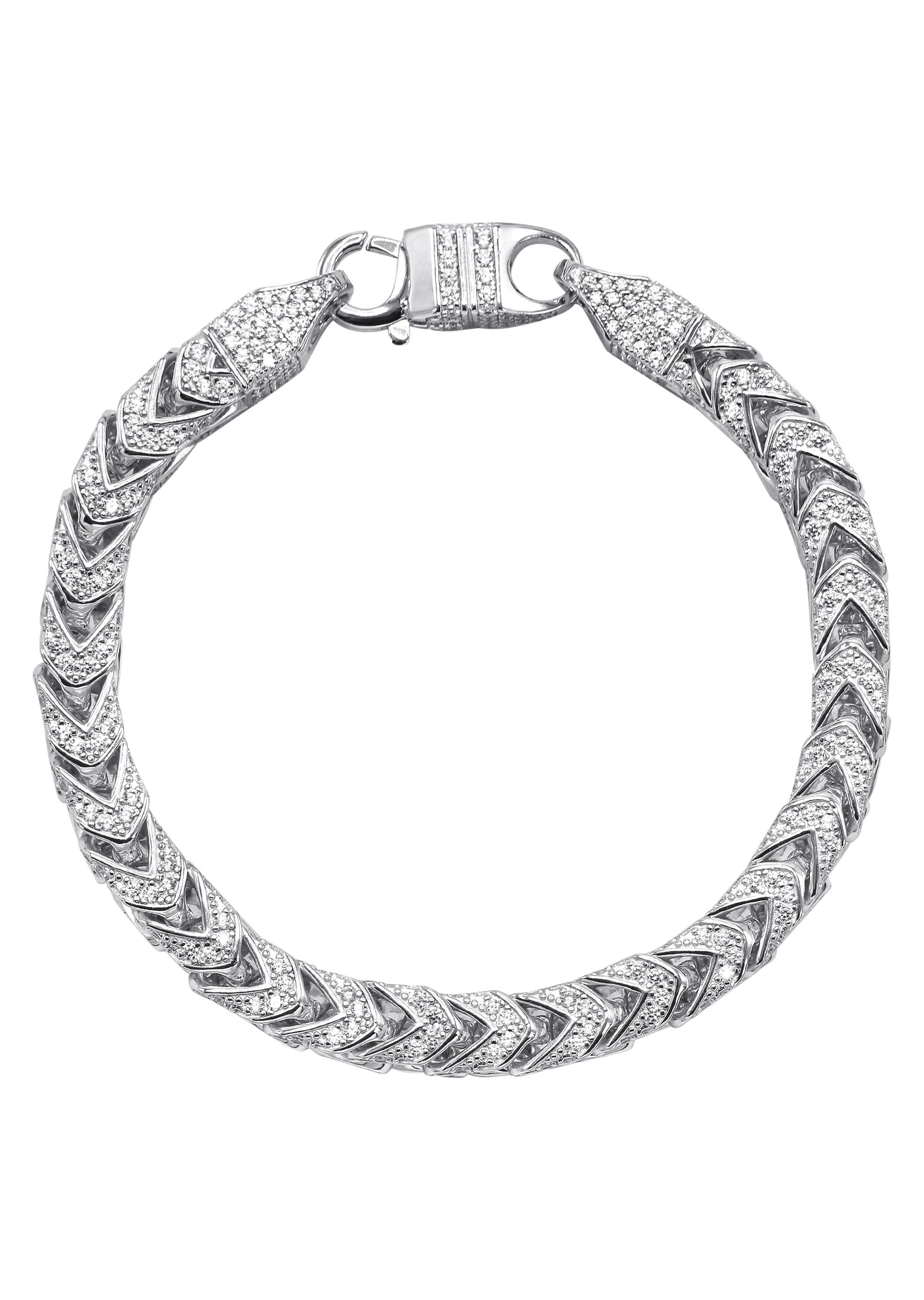 Manufacturer 43 Silver Iced Franco Bracelet