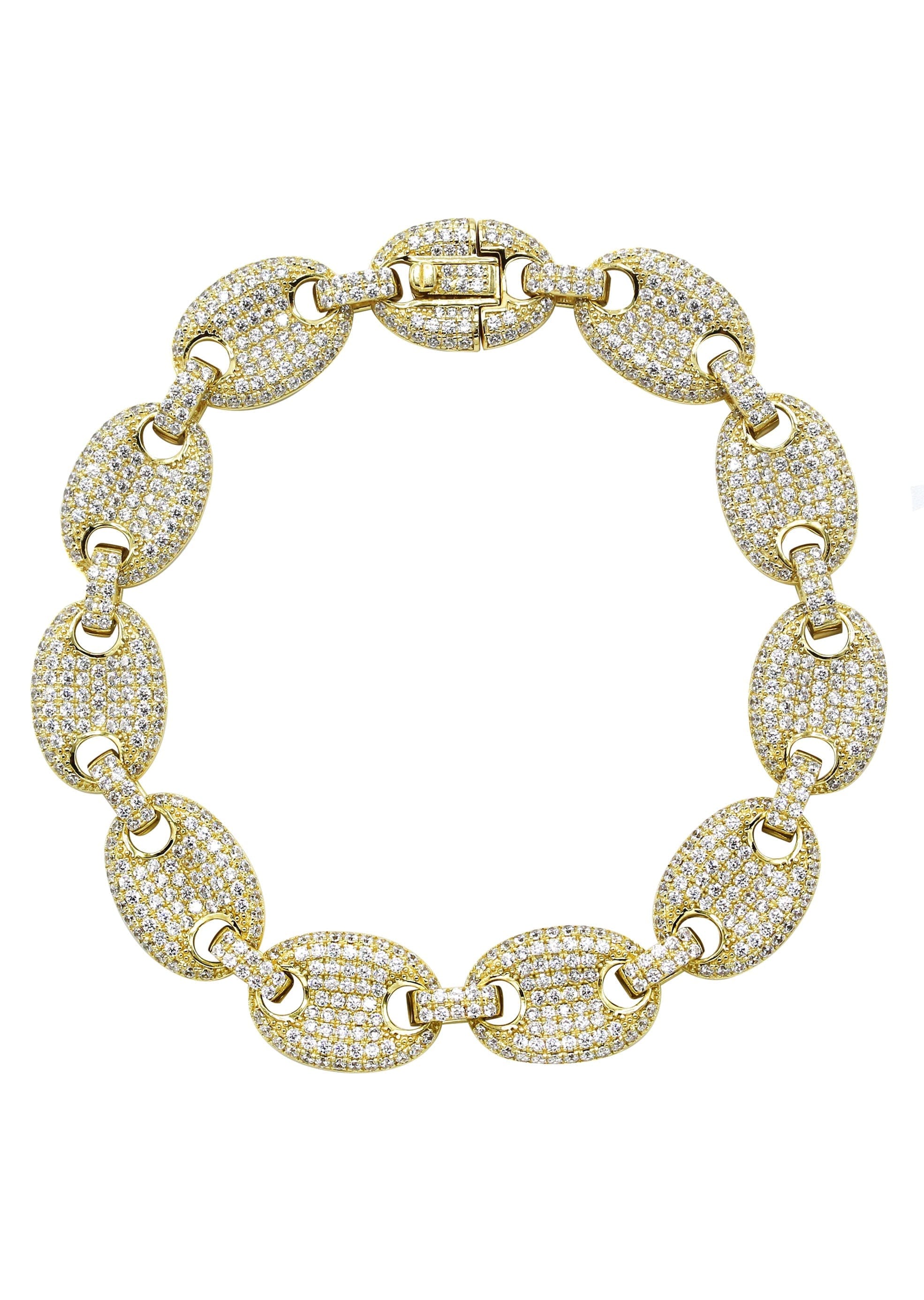 Manufacturer 43 Silver Gold Iced Out Puff Bracelet