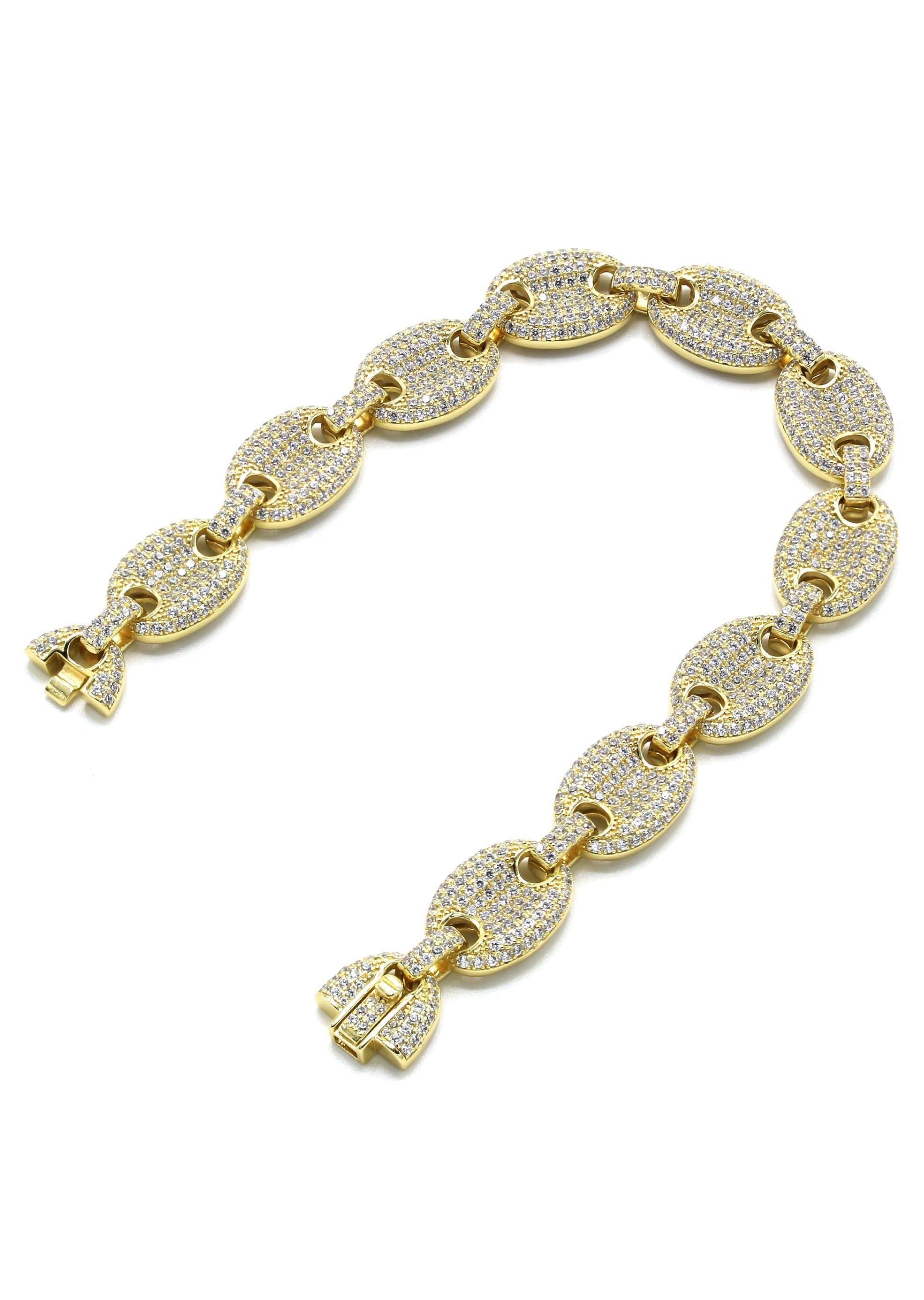Manufacturer 43 Silver Gold Iced Out Puff Bracelet