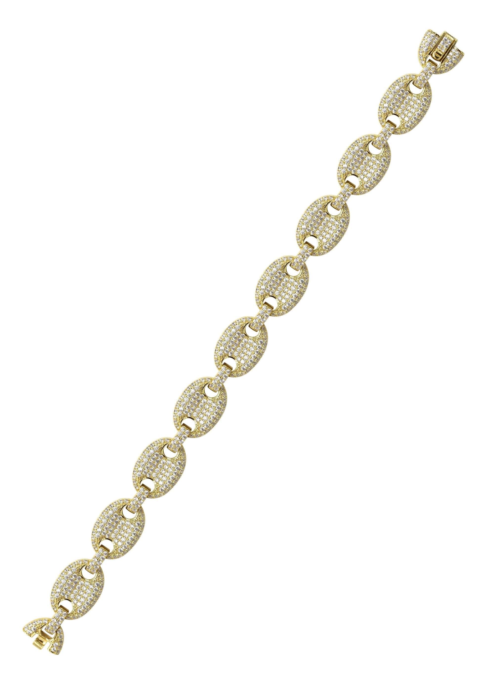 Manufacturer 43 Silver Gold Iced Out Puff Bracelet
