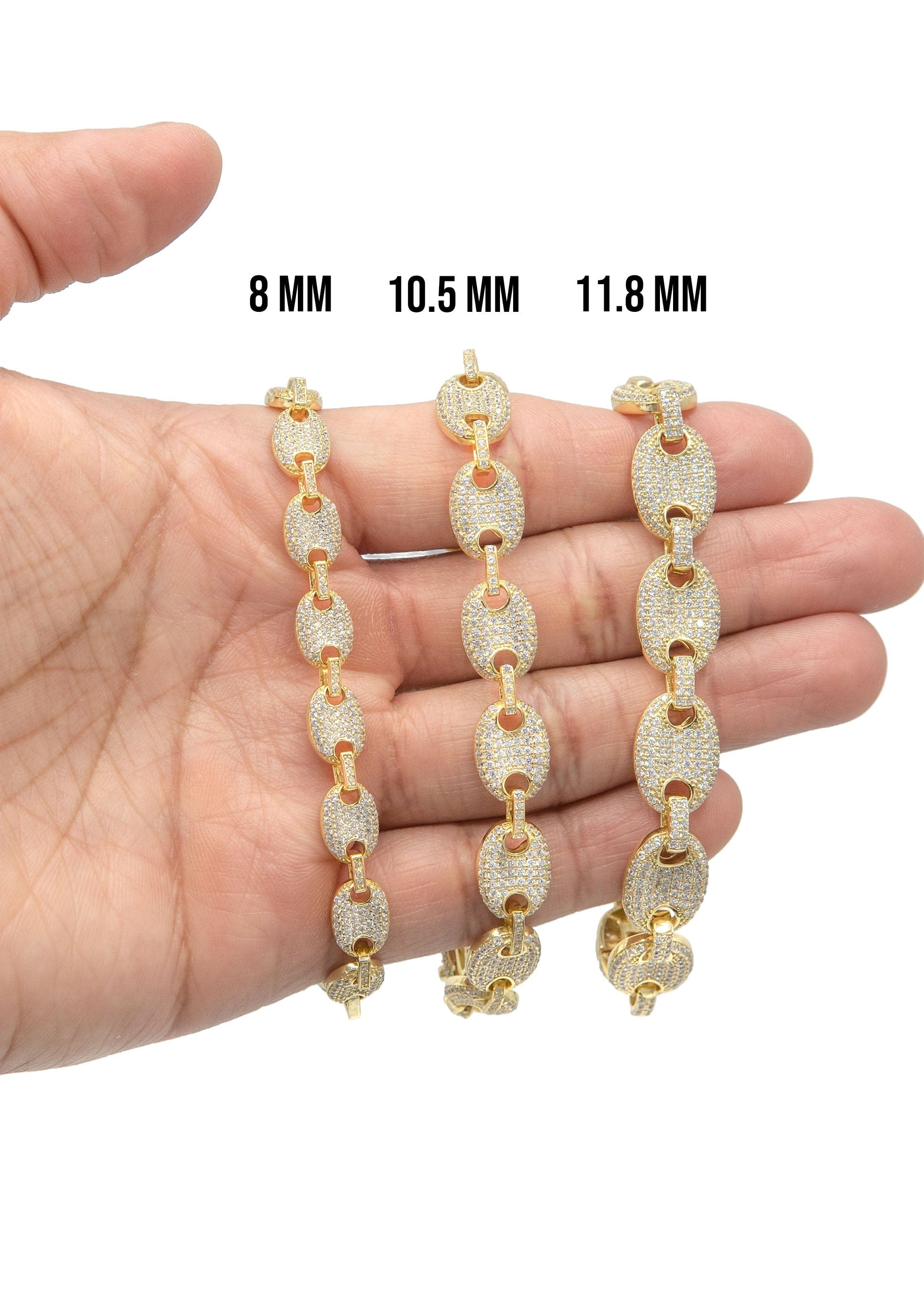 Manufacturer 43 Silver Gold Iced Out Puff Bracelet