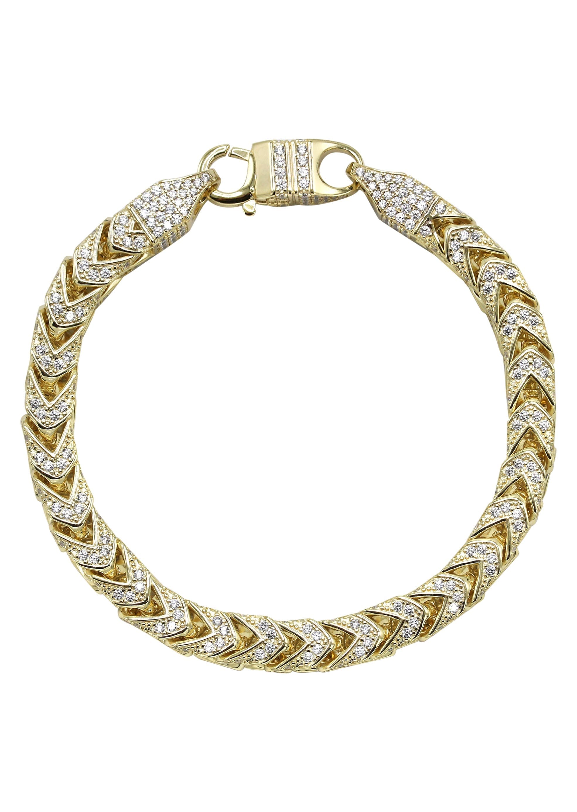 Manufacturer 43 Silver Gold Iced Franco Bracelet