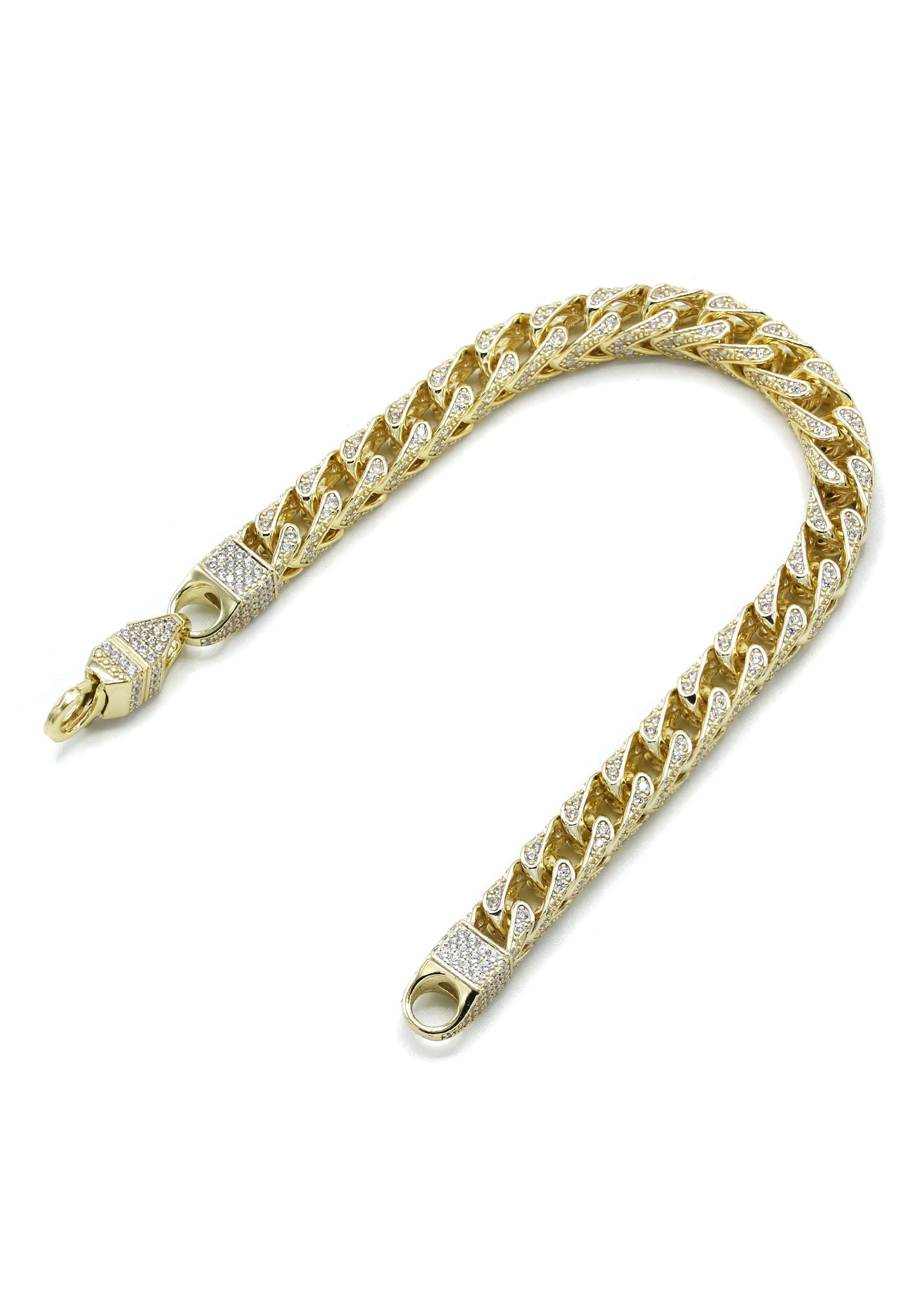 Manufacturer 43 Silver Gold Iced Franco Bracelet