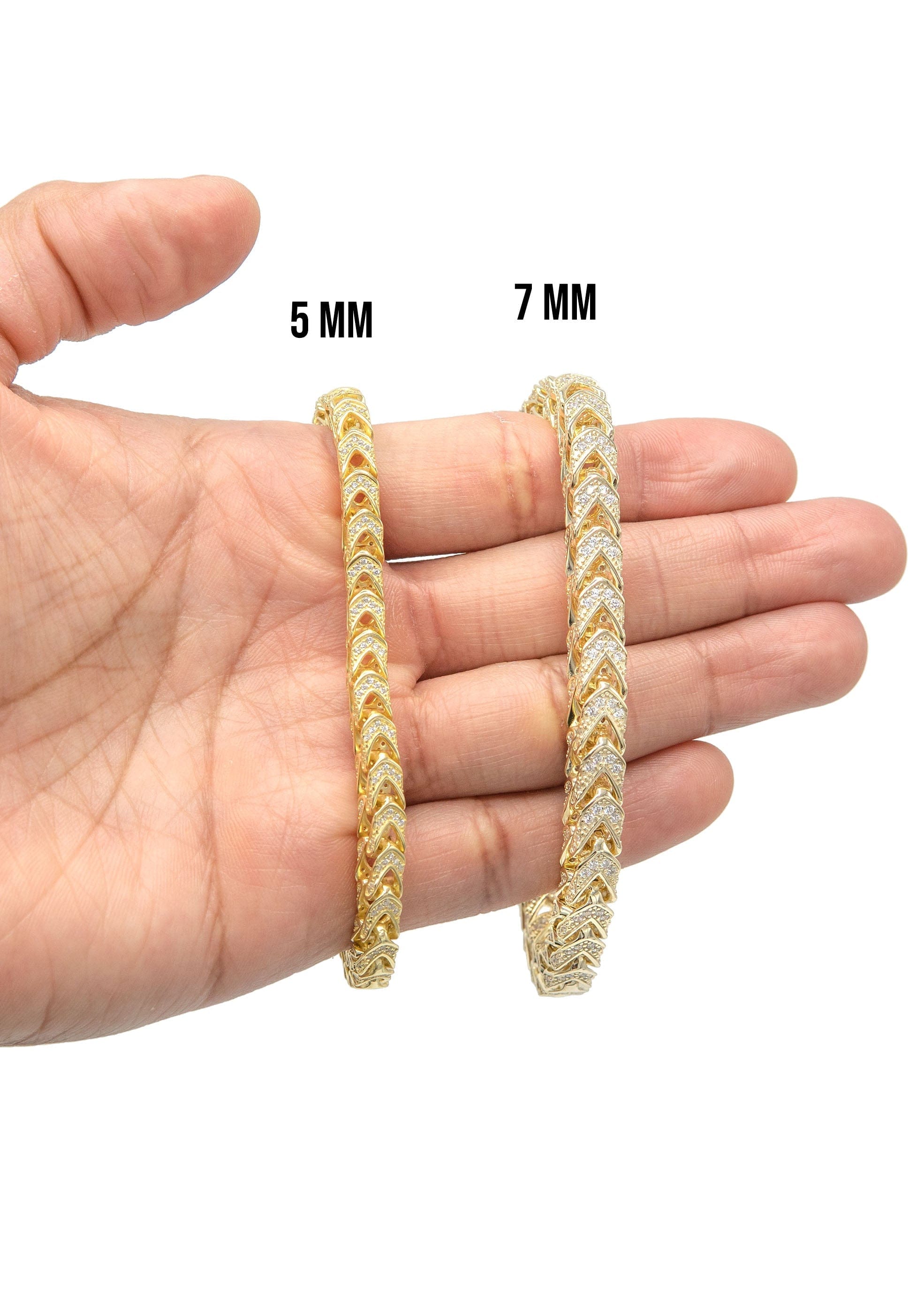 Manufacturer 43 Silver Gold Iced Franco Bracelet