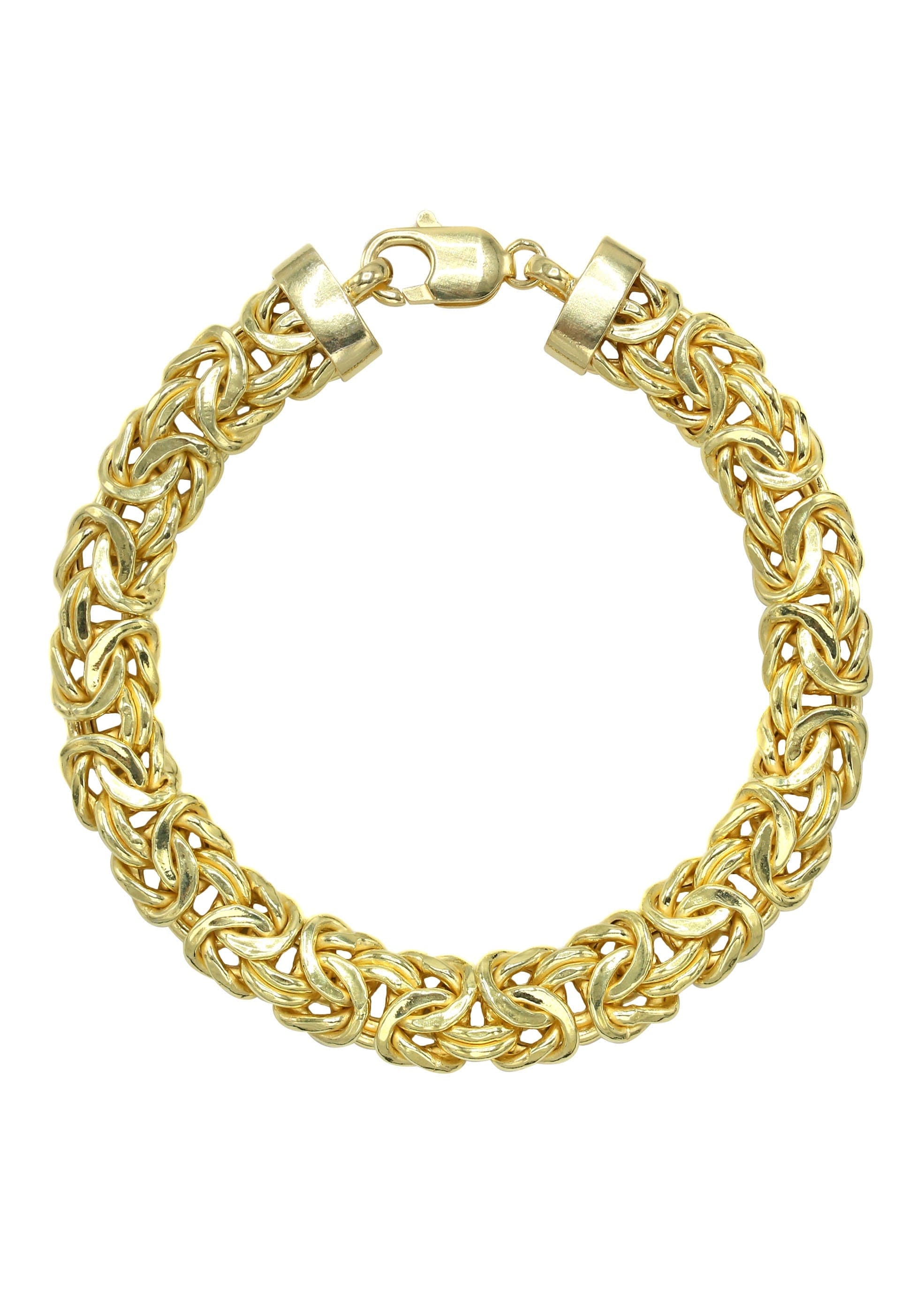 Manufacturer 43 Silver Gold Flat Byzantine Bracelet