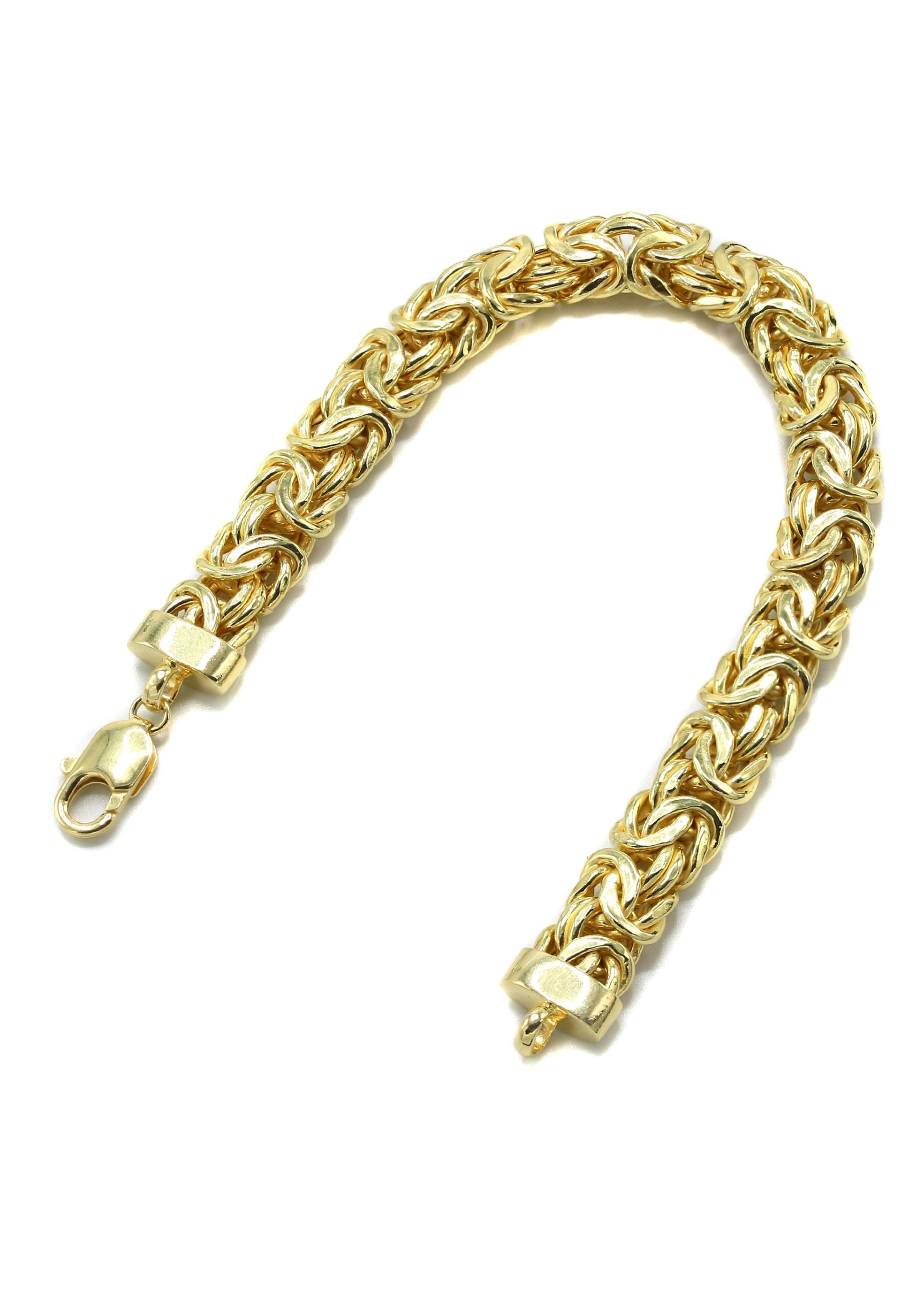 Manufacturer 43 Silver Gold Flat Byzantine Bracelet