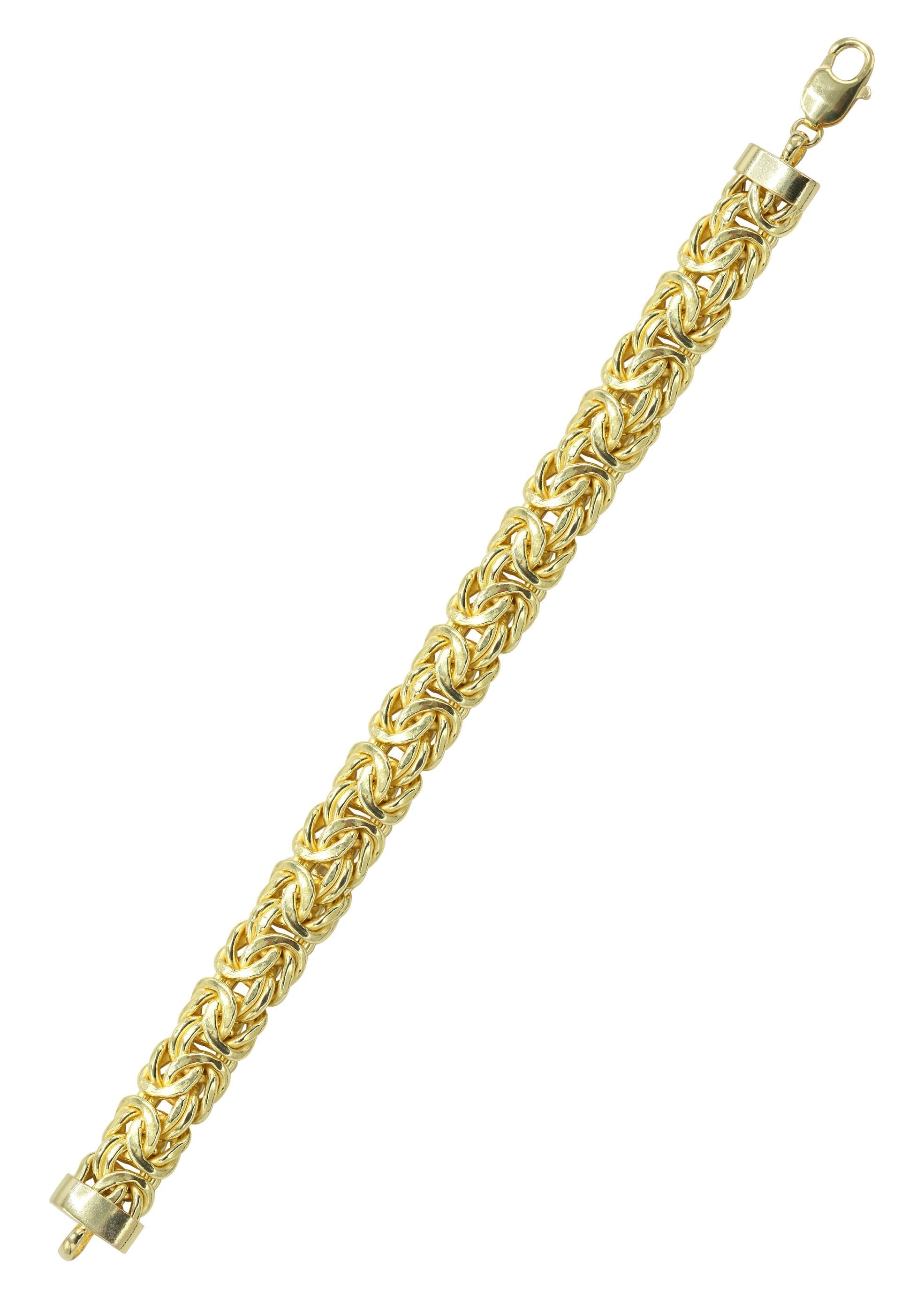Manufacturer 43 Silver Gold Flat Byzantine Bracelet
