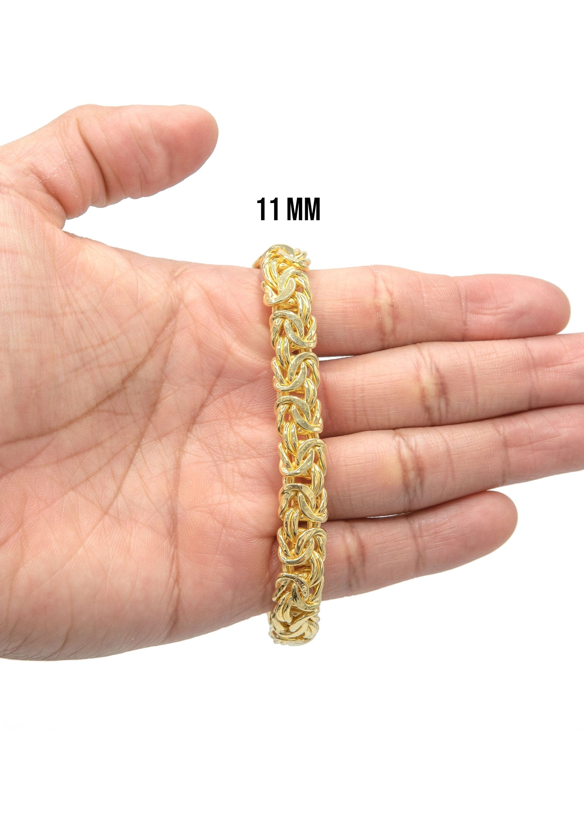 Manufacturer 43 Silver Gold Flat Byzantine Bracelet