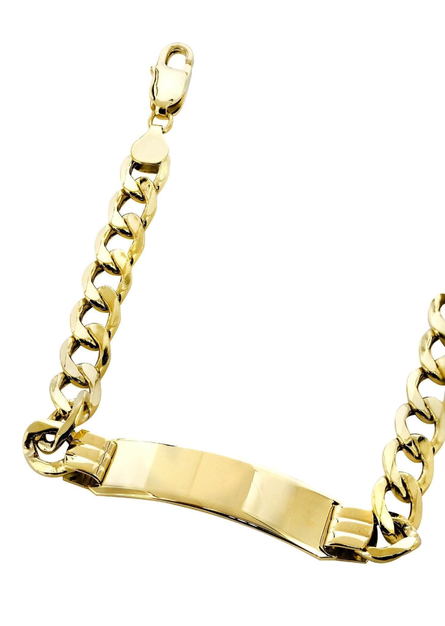Manufacturer 41 Semi Solid Women ID Cuban Bracelet 10K/14K Yellow Gold
