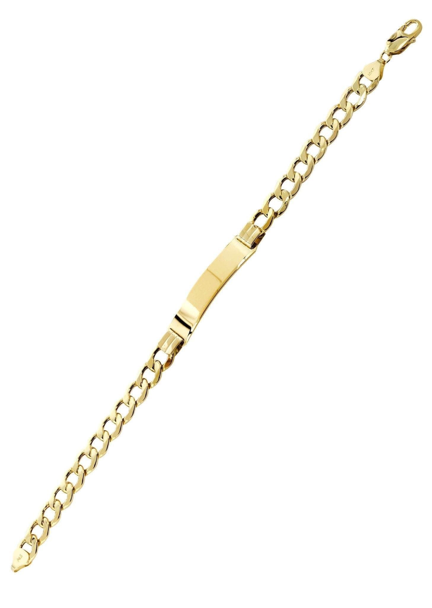 Manufacturer 41 Semi Solid Women ID Cuban Bracelet 10K/14K Yellow Gold