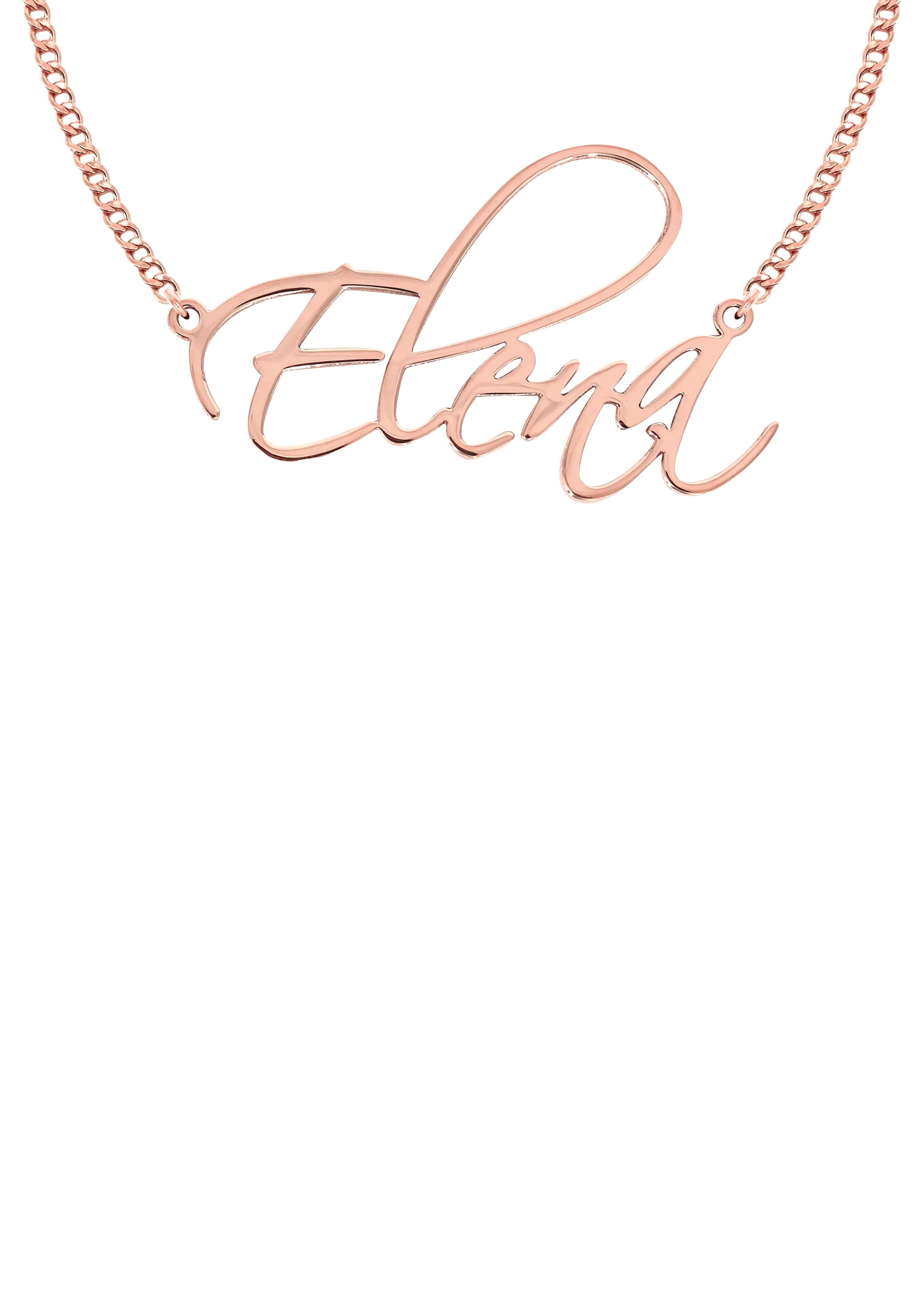Manufacturer 16 14K Gold Plain Rose Gold Name Plate Necklace | Style #45