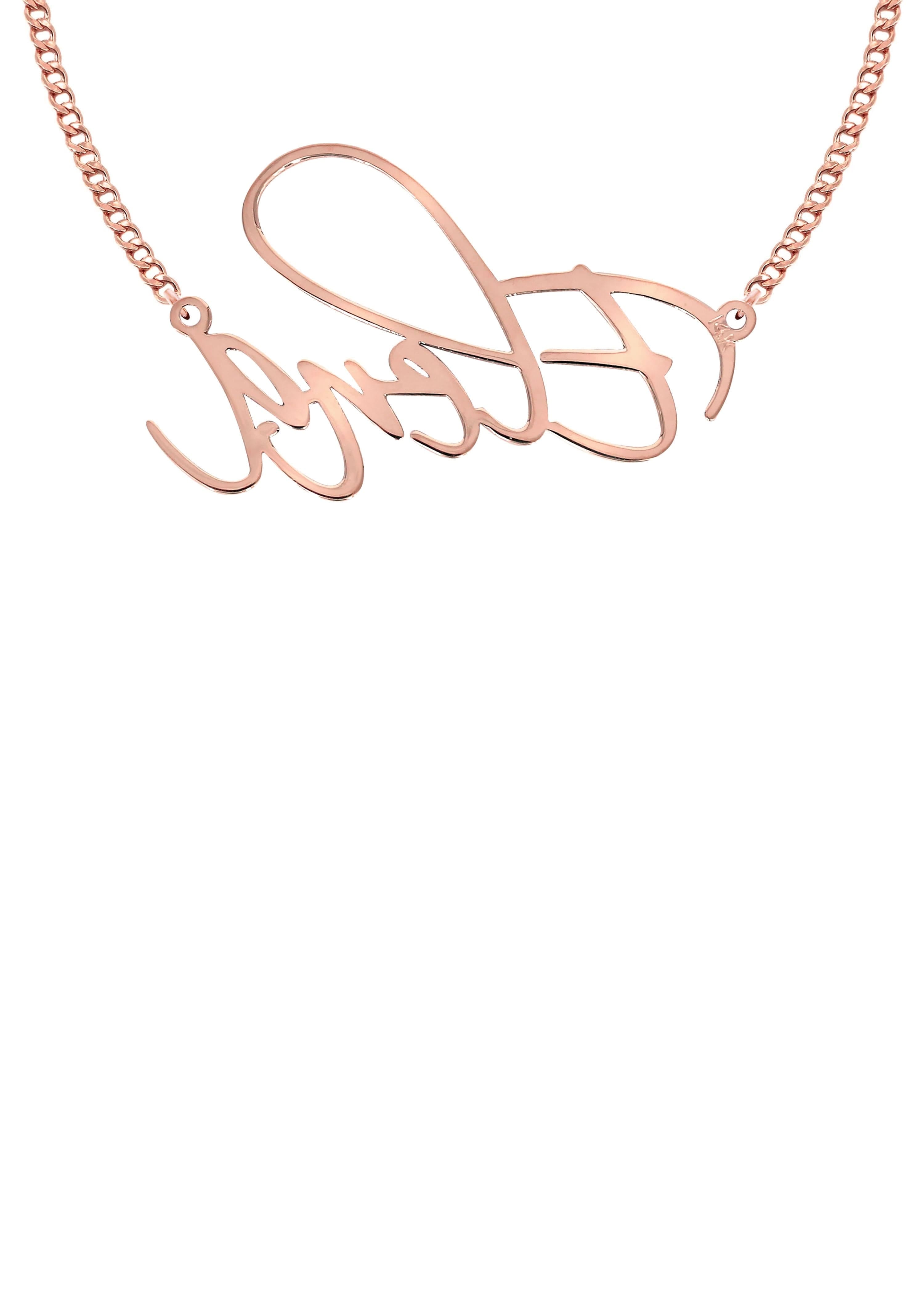 Manufacturer 16 14K Gold Plain Rose Gold Name Plate Necklace | Style #45