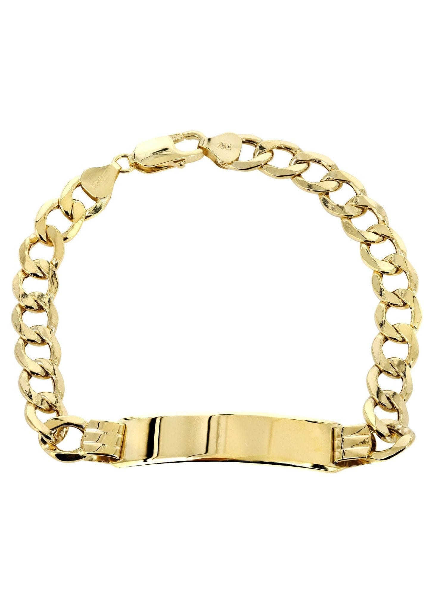 Manufacturer 5 Semi Solid Id Cuban Bracelet 10K Yellow Gold Women
