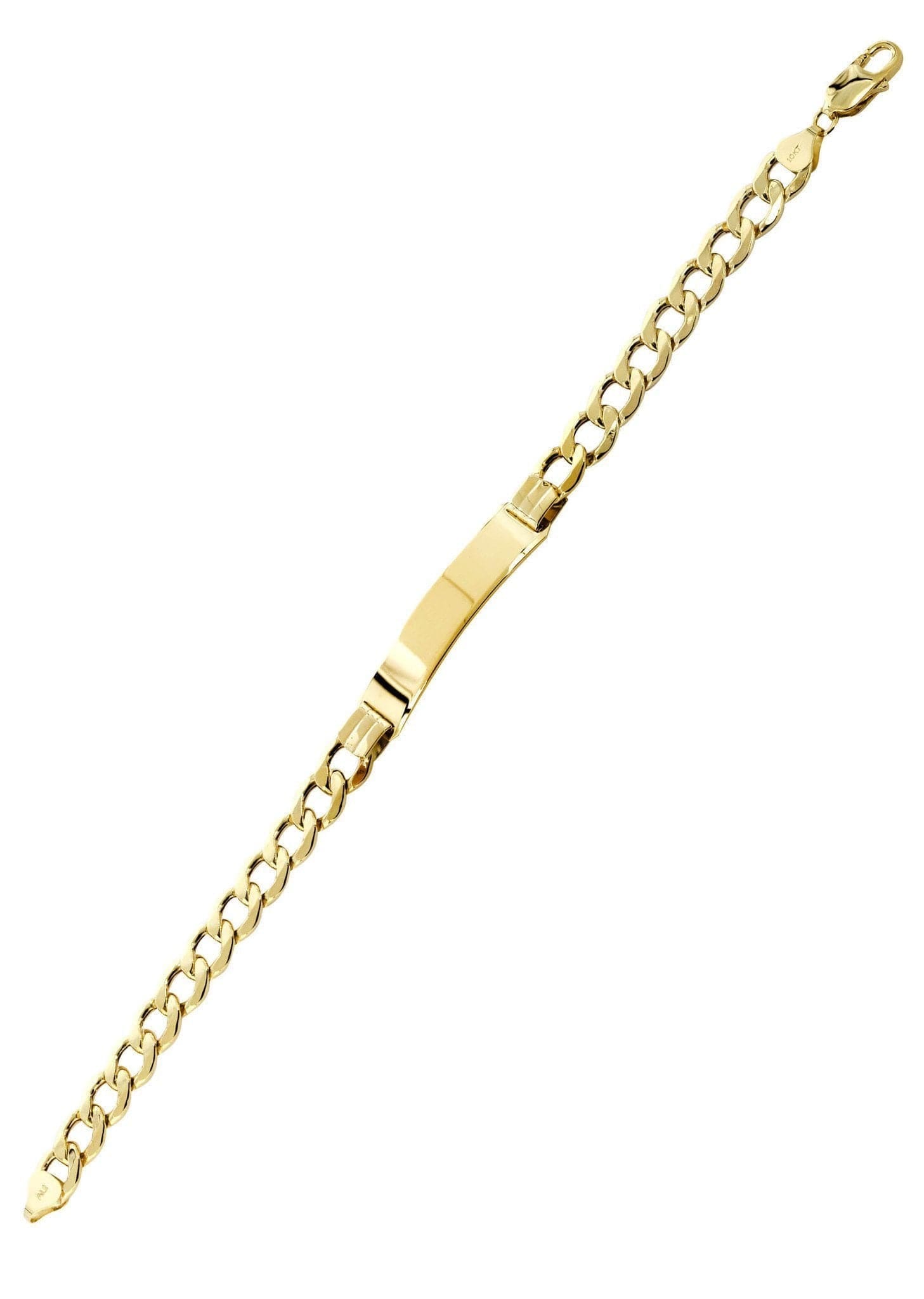 Manufacturer 5 Semi Solid Id Cuban Bracelet 10K Yellow Gold Women
