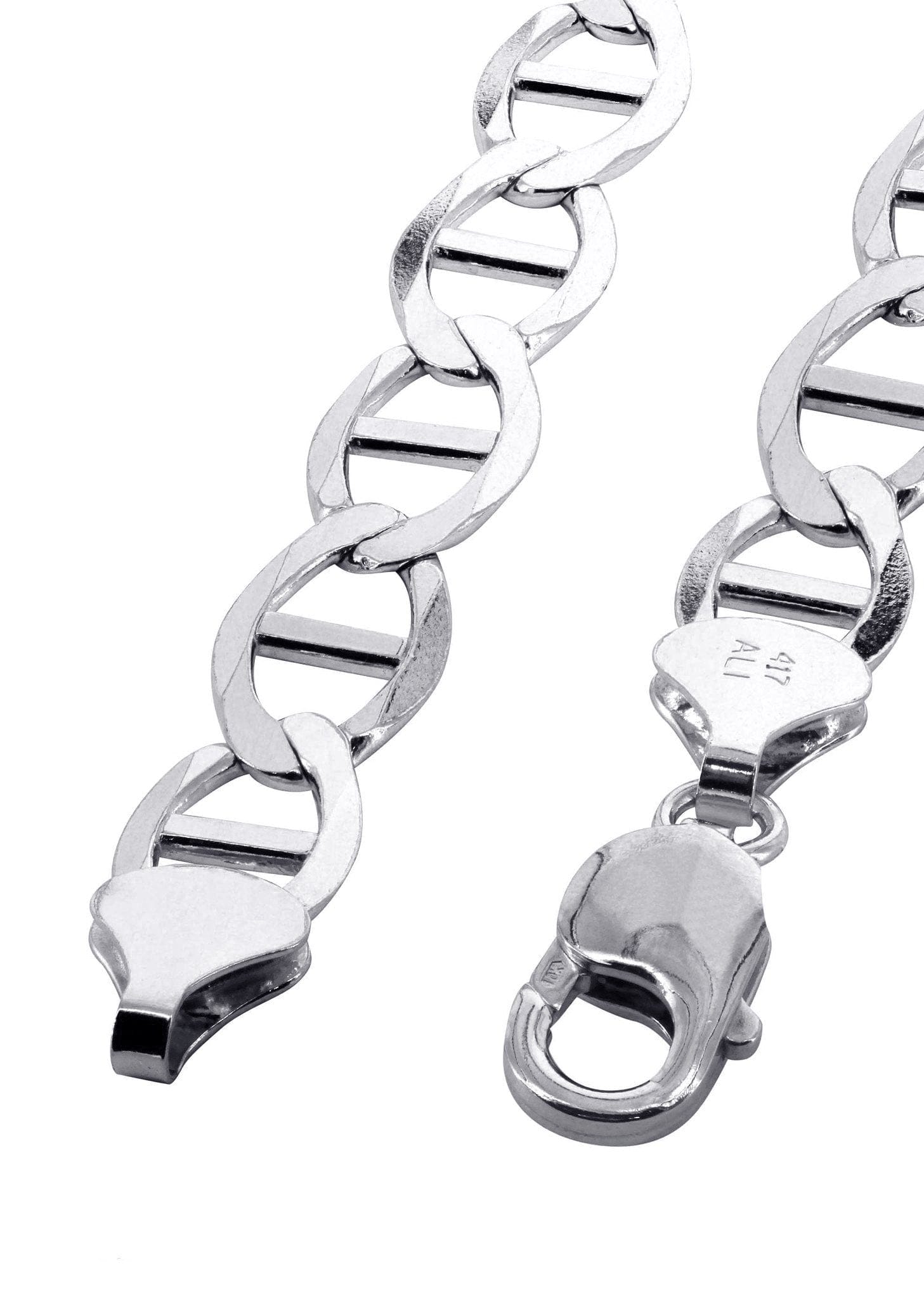 Manufacturer 5 Solid Womens Mariner Bracelet 10K White Gold