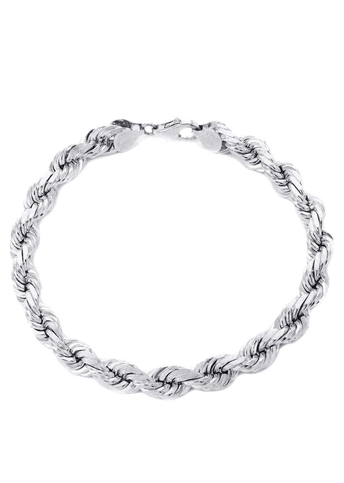 Manufacturer 5 Solid Womens Rope Bracelet 10K White Gold