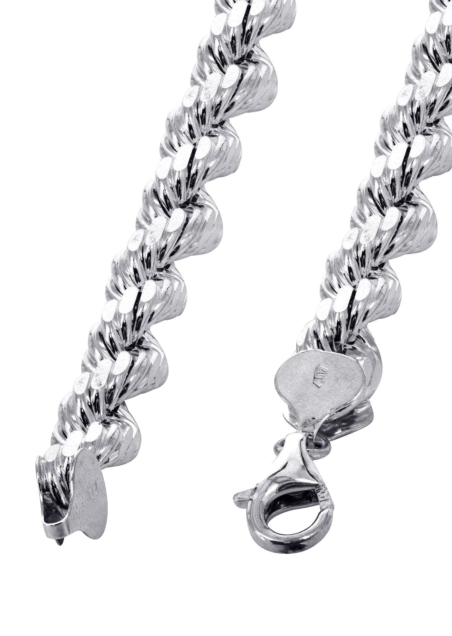 Manufacturer 5 Solid Womens Rope Bracelet 10K White Gold