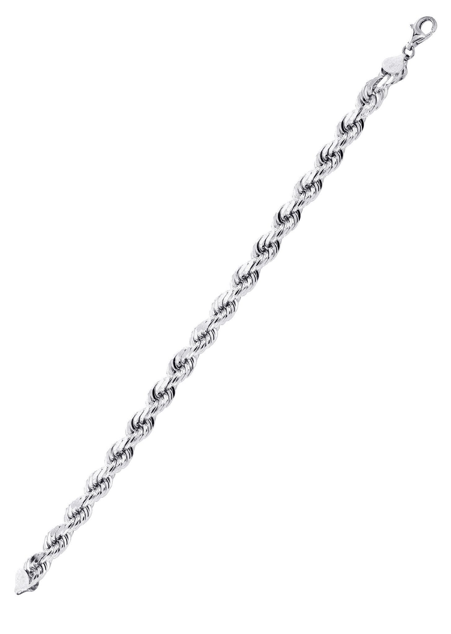 Manufacturer 5 Solid Womens Rope Bracelet 10K White Gold