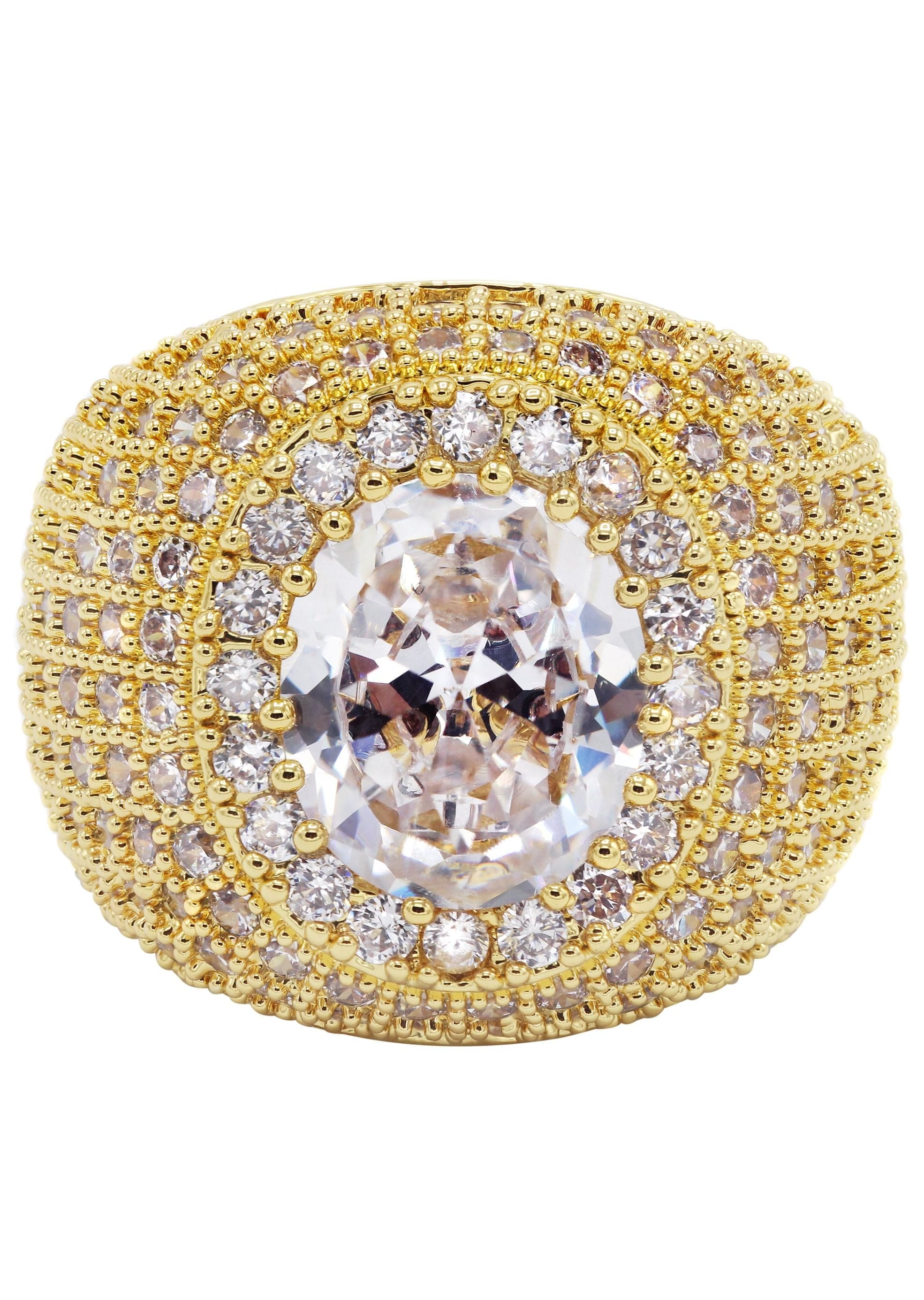 Manufacturer 30 Gold Plated Clear Crystal Ring | 13.8 Grams