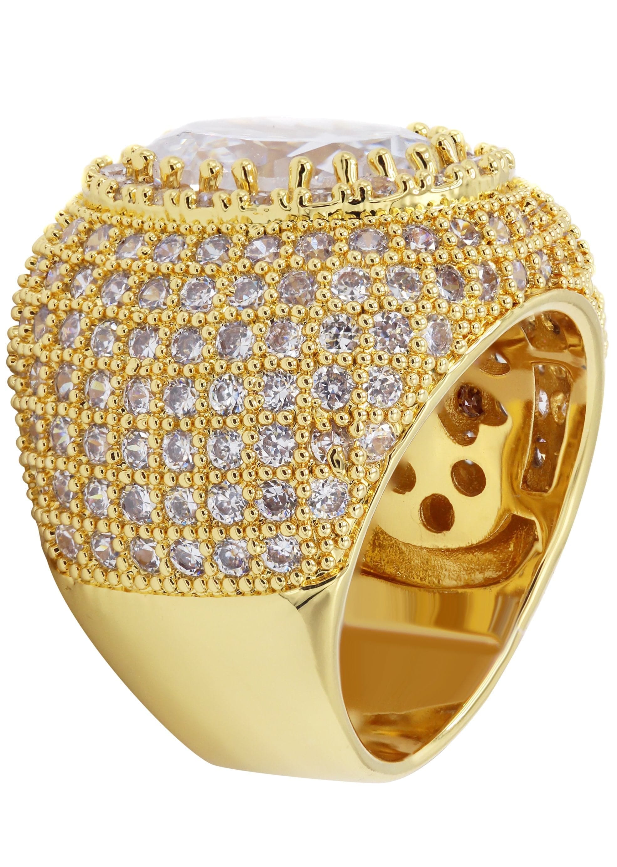 Manufacturer 30 Gold Plated Clear Crystal Ring | 13.8 Grams