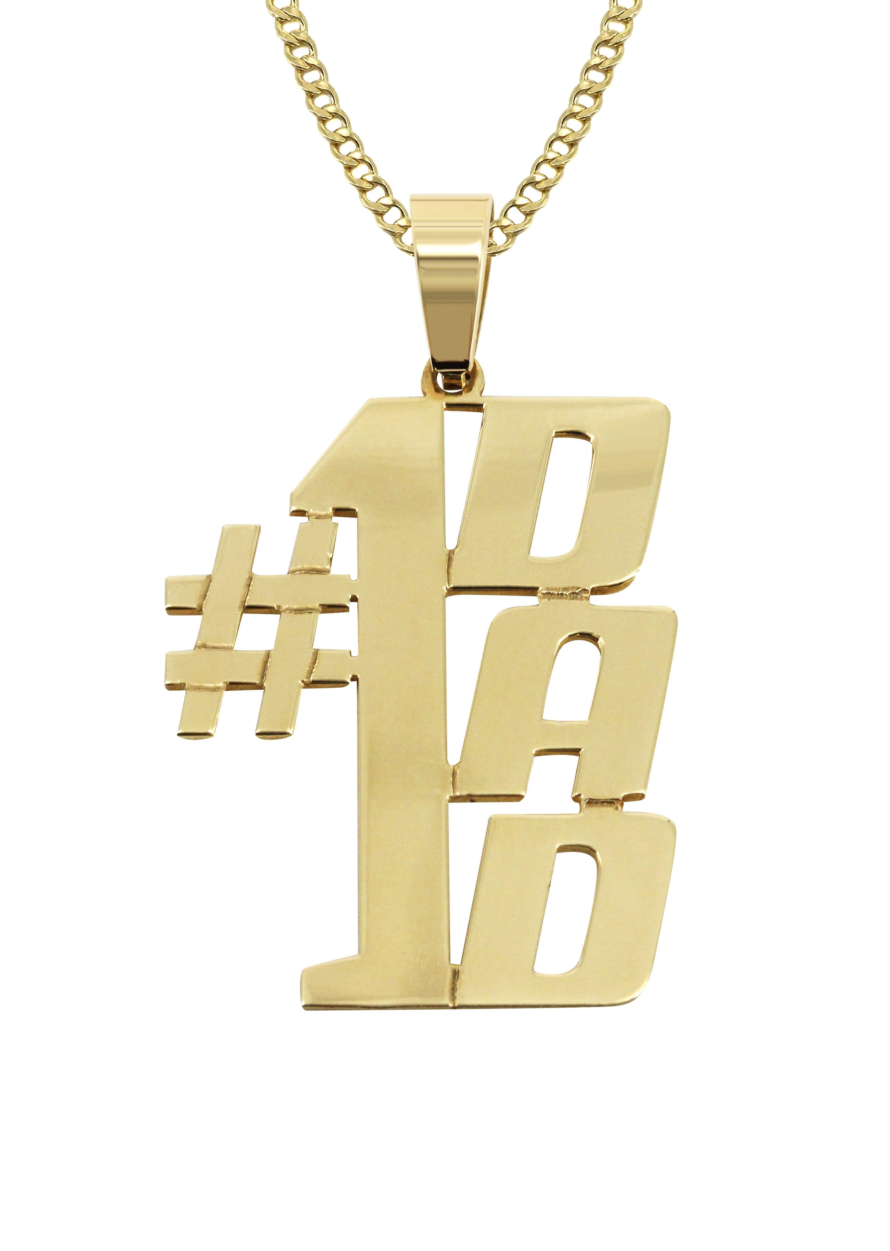 Manufacturer 16 14K Gold Number Name Plate Necklace | Style #119