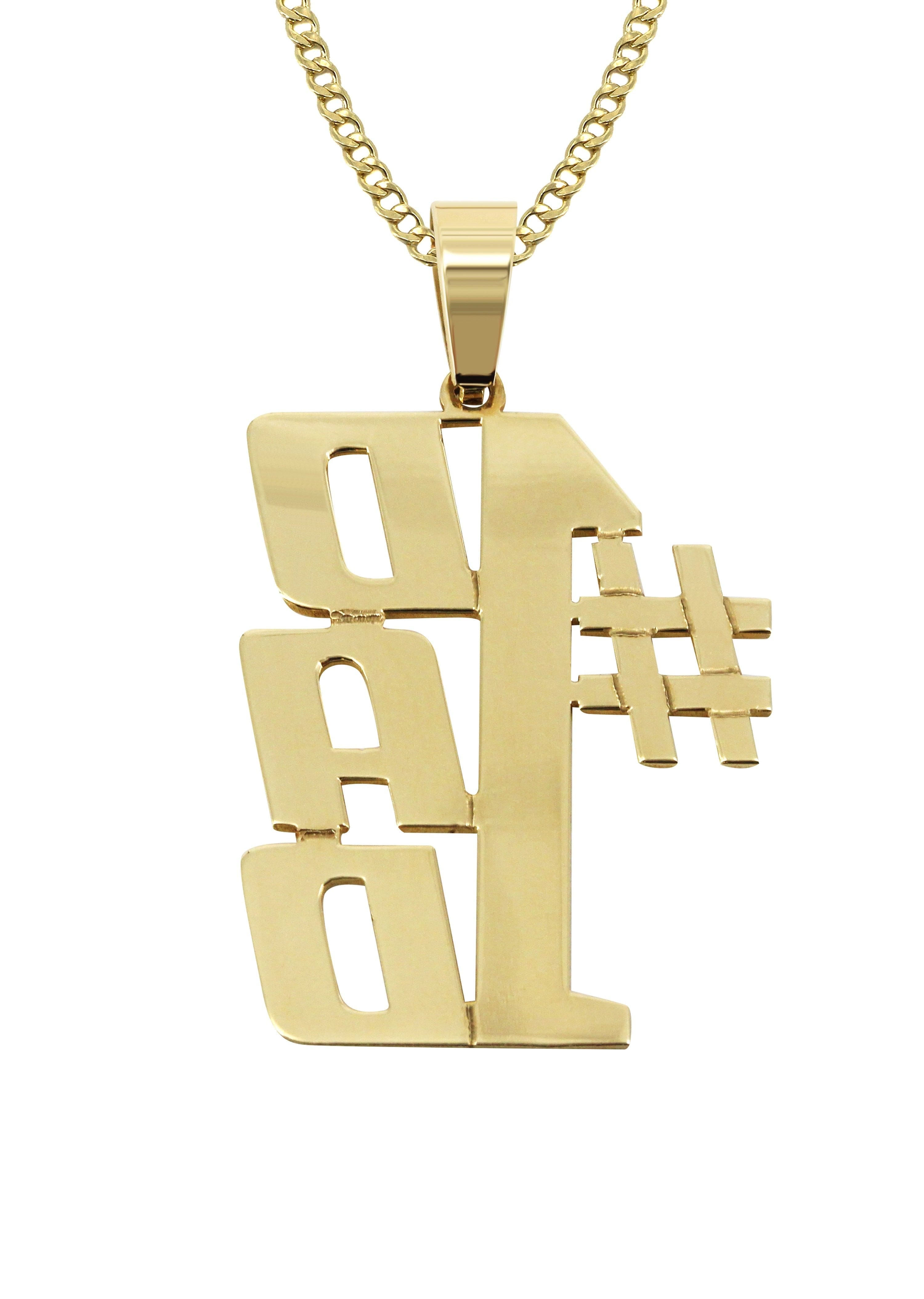 Manufacturer 16 14K Gold Number Name Plate Necklace | Style #119