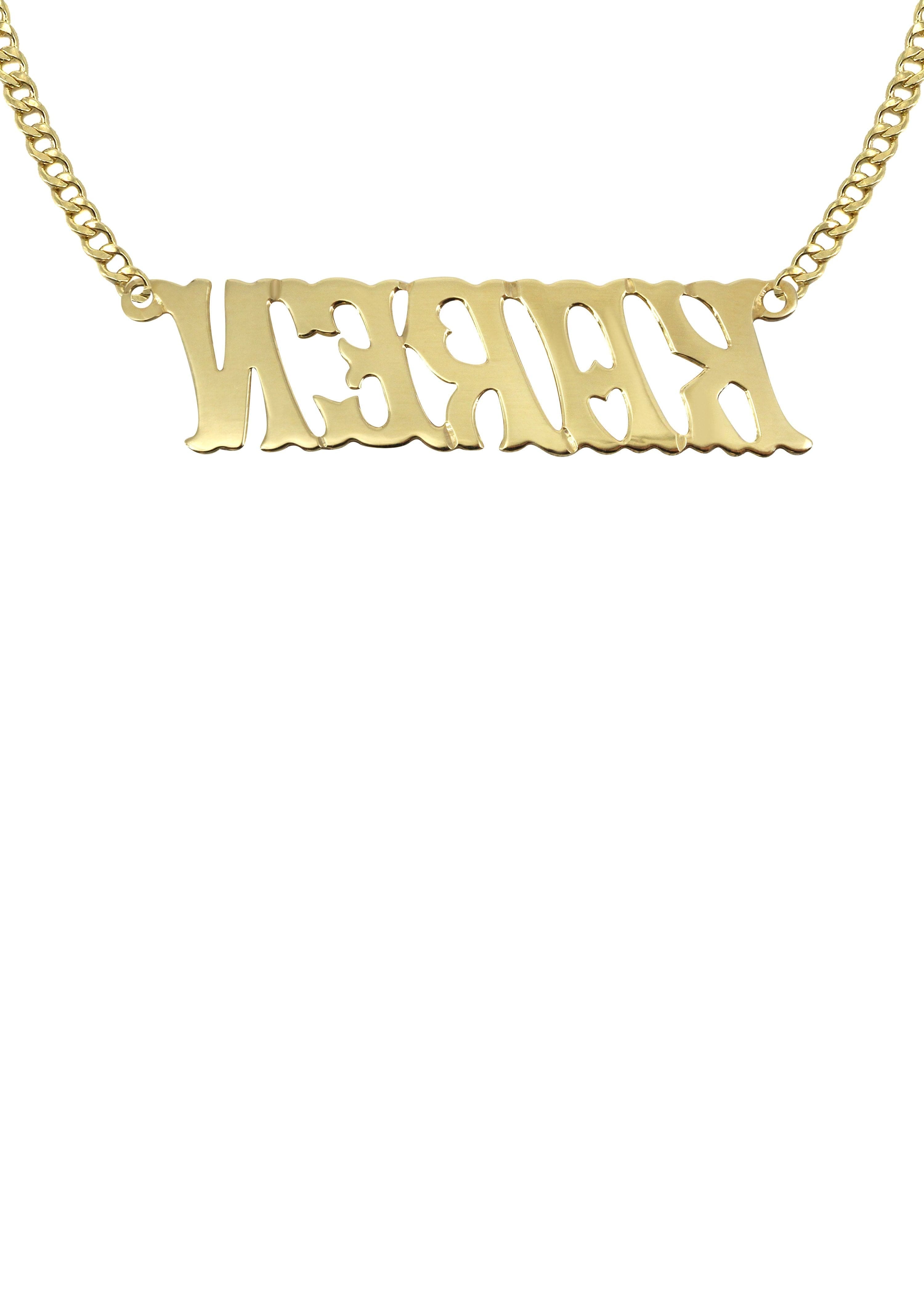 Manufacturer 16 14K Gold Name Plate Name Plate Necklace | Style #30