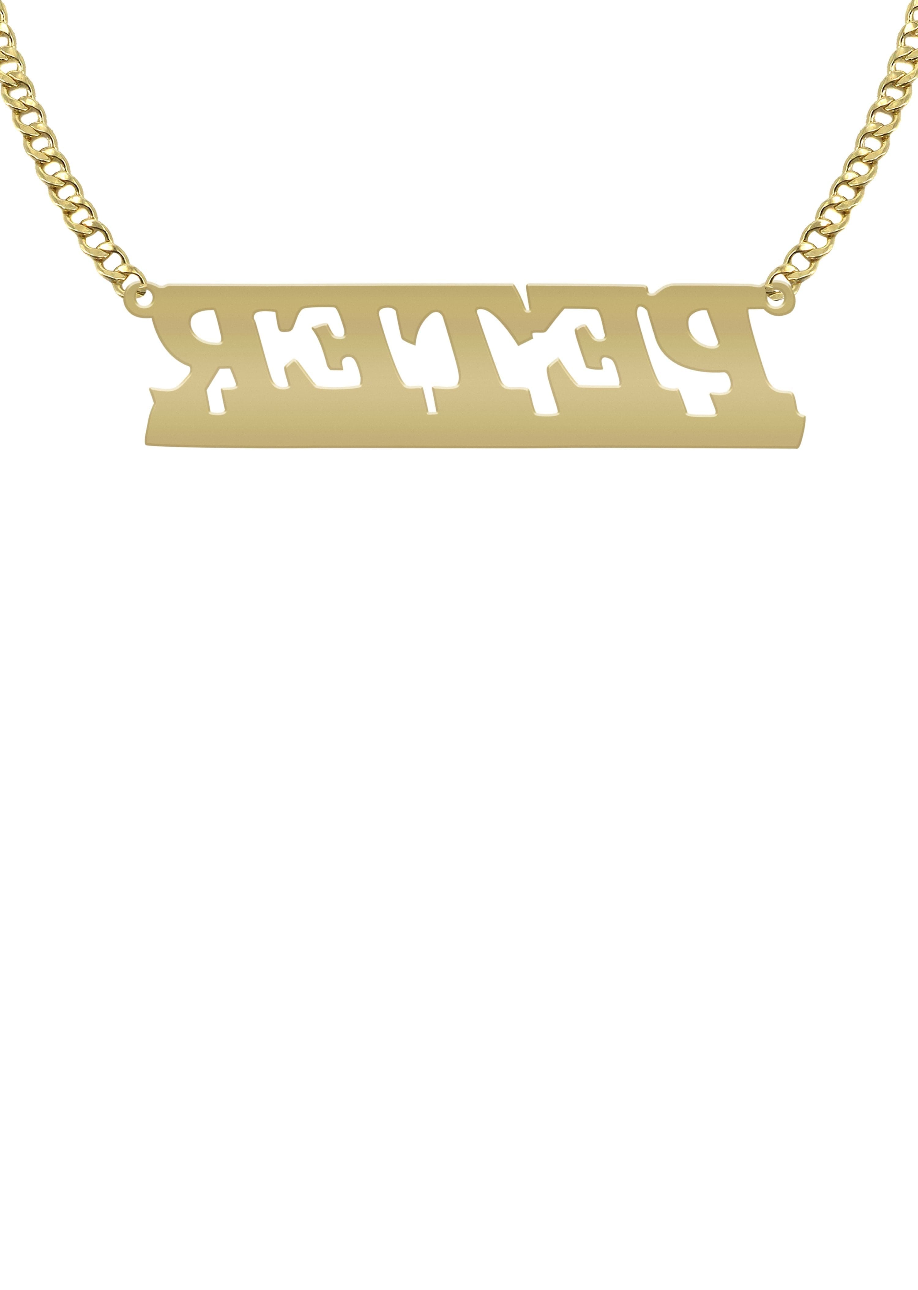Manufacturer 16 14K Gold Diamond Cut Name Plate Necklace | Style #93