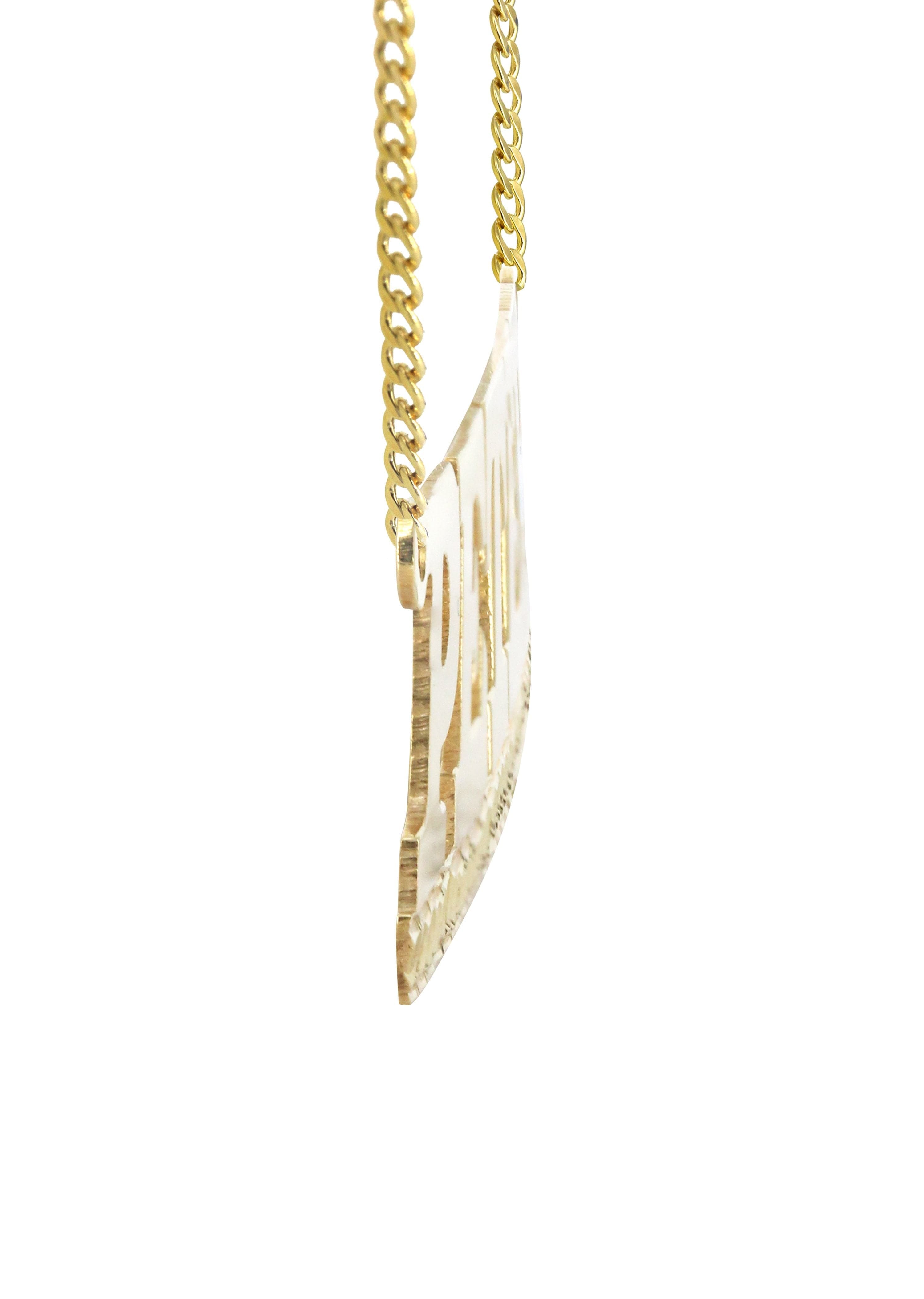 Manufacturer 16 14K Gold Diamond Cut Name Plate Necklace | Style #93