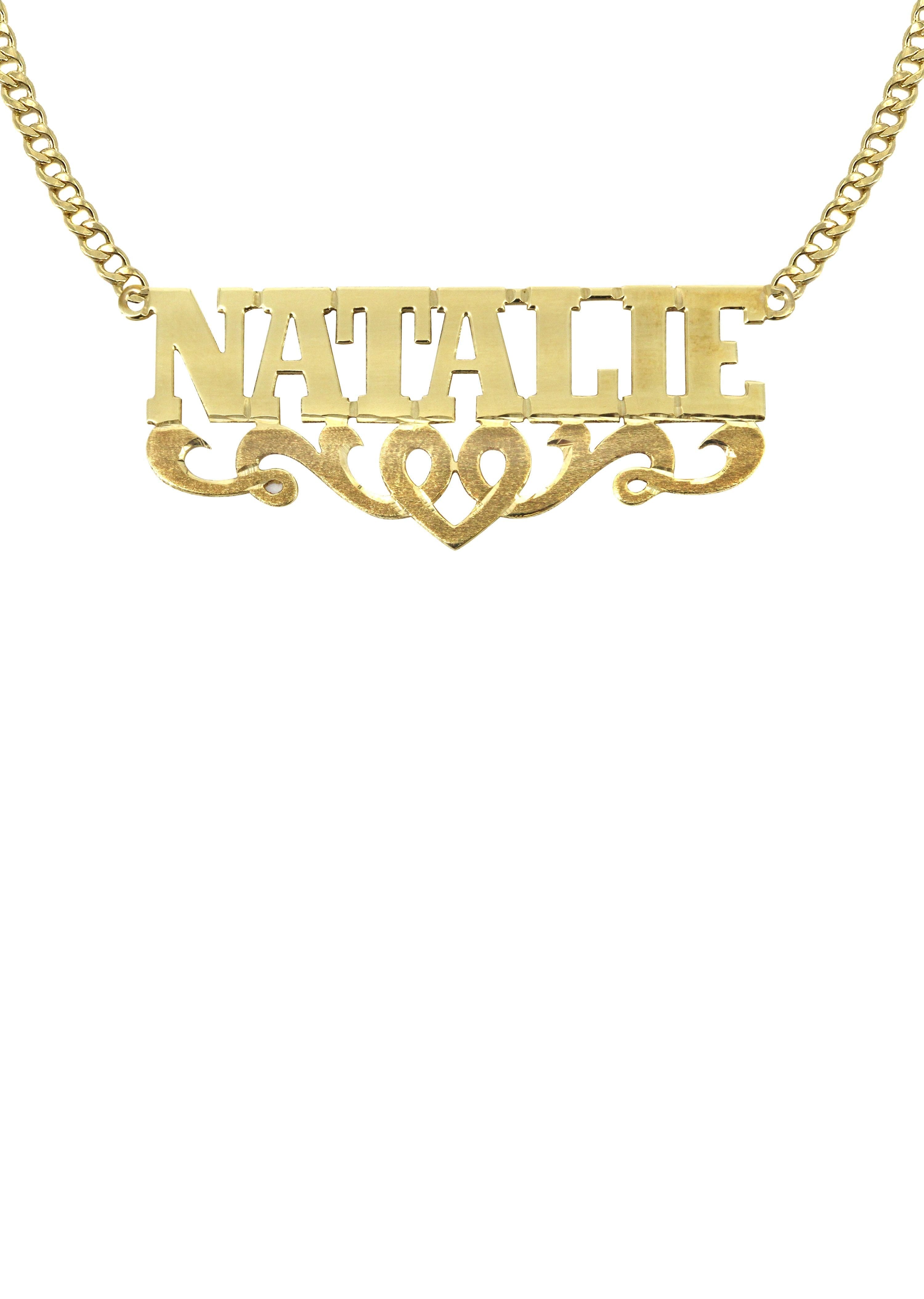 Manufacturer 16 14K Gold Diamond Cut Name Plate Necklace | Style #120