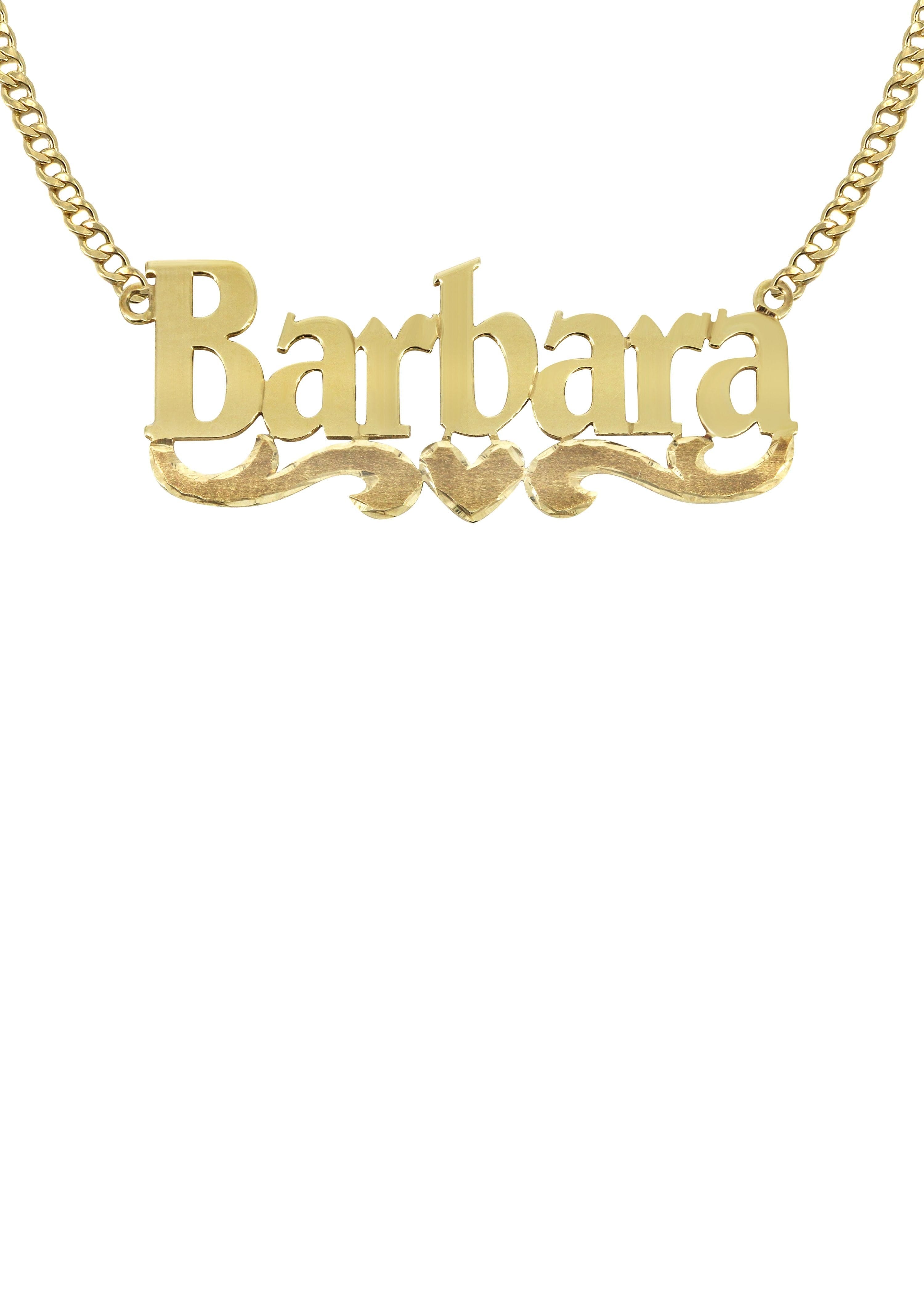 Manufacturer 16 14K Gold Diamond Cut Name Plate Necklace | Style #121