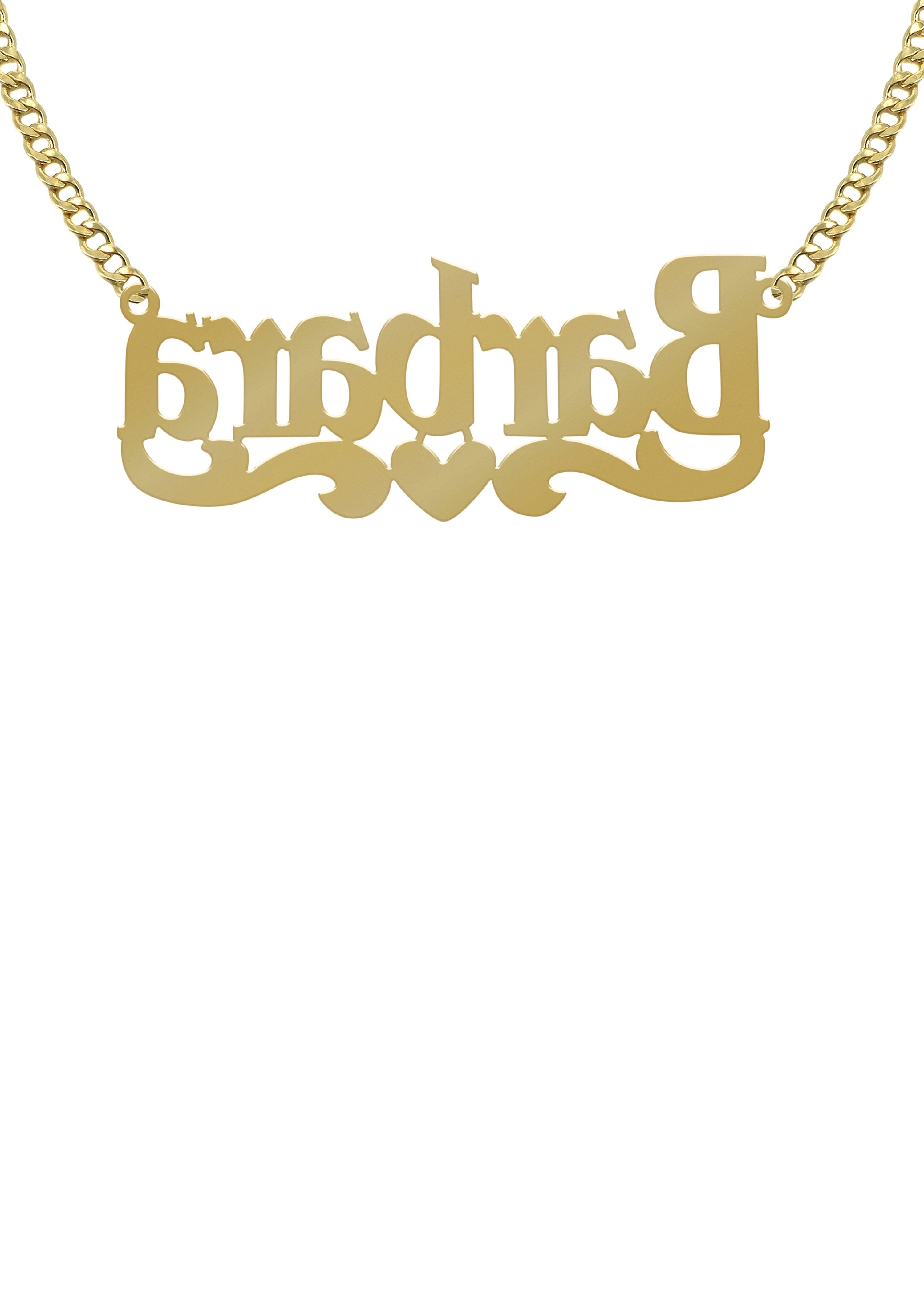 Manufacturer 16 14K Gold Diamond Cut Name Plate Necklace | Style #121