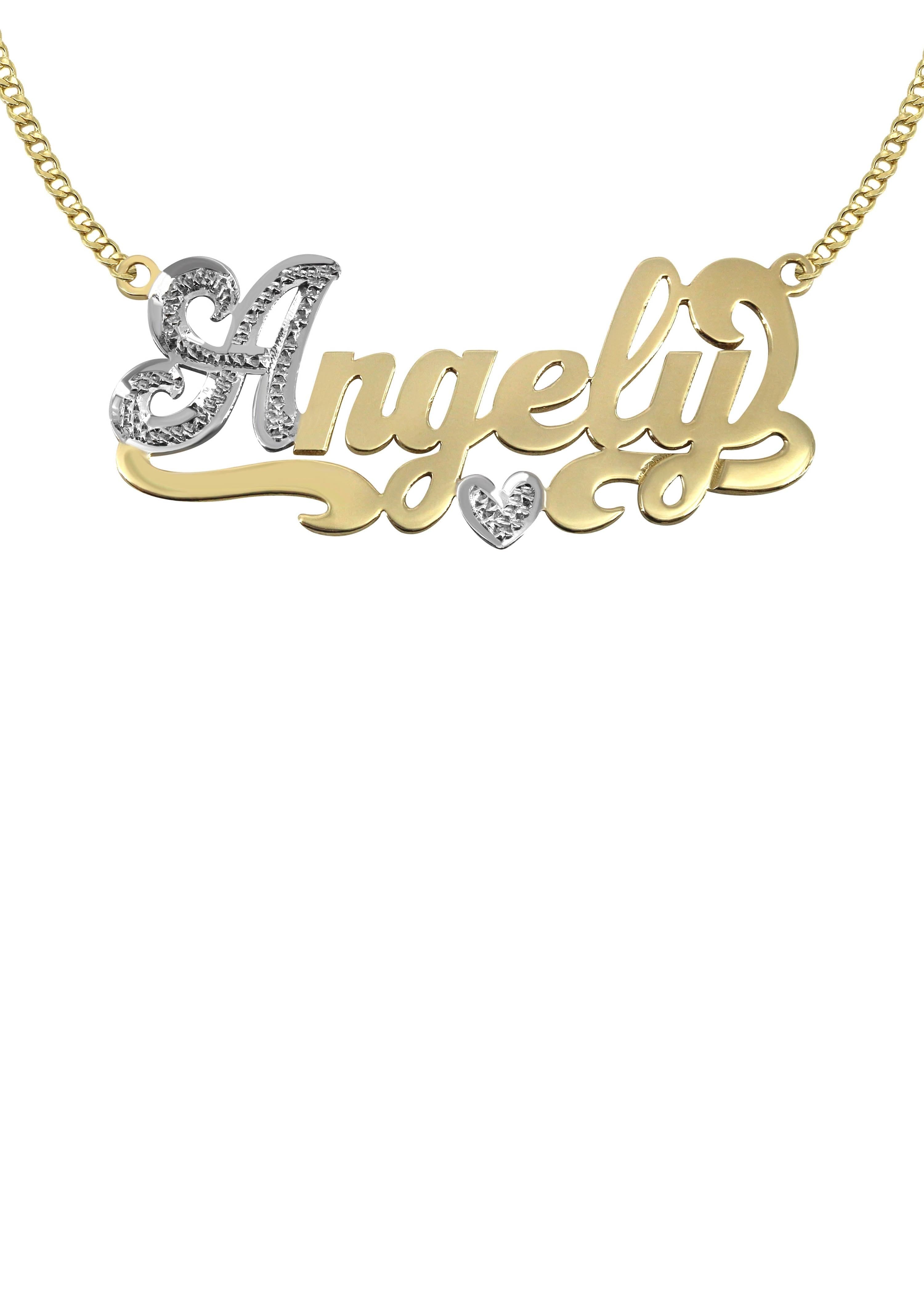 Manufacturer 16 14K Gold Two Tone Name Plate Necklace | Style #7