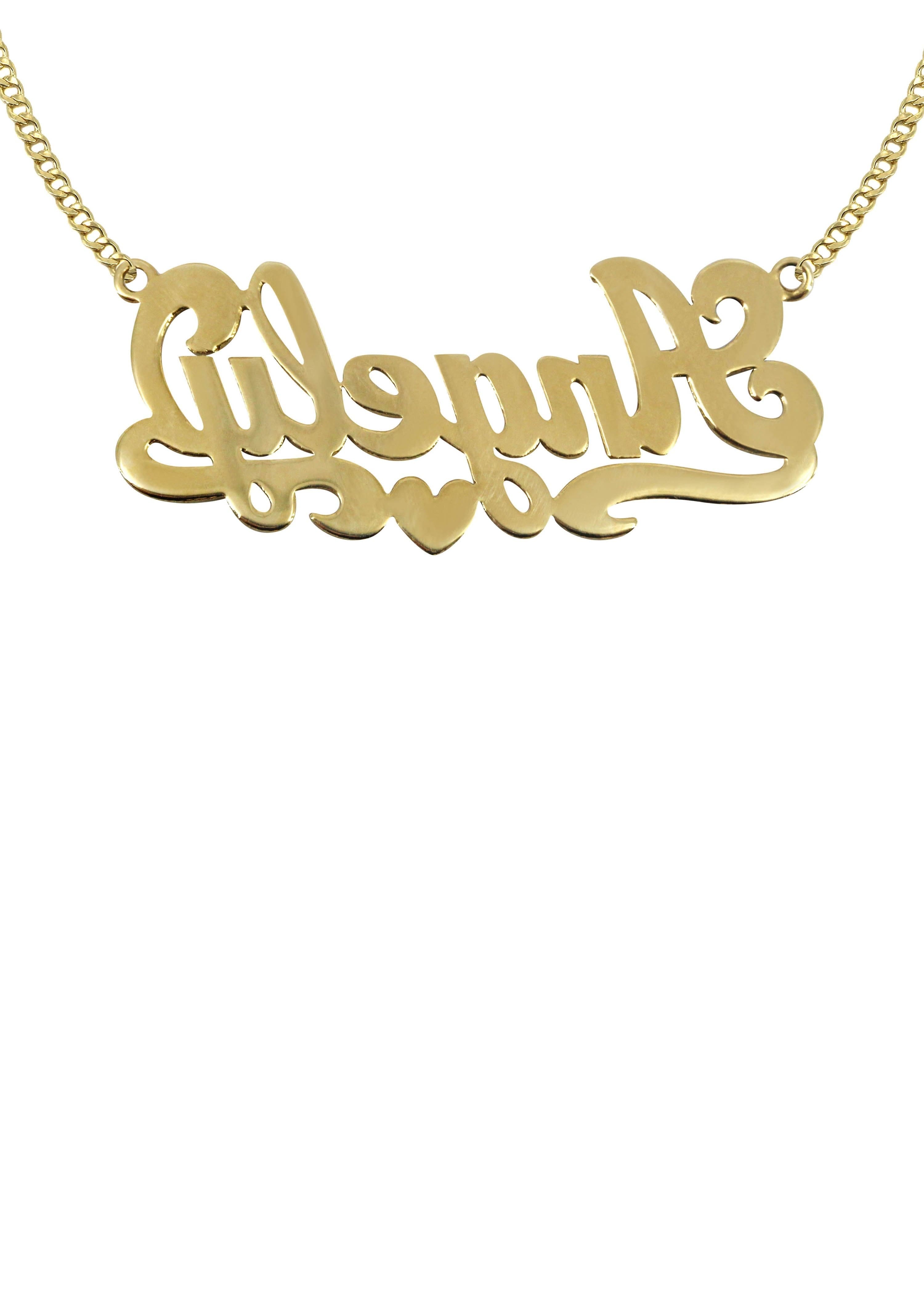 Manufacturer 16 14K Gold Two Tone Name Plate Necklace | Style #7