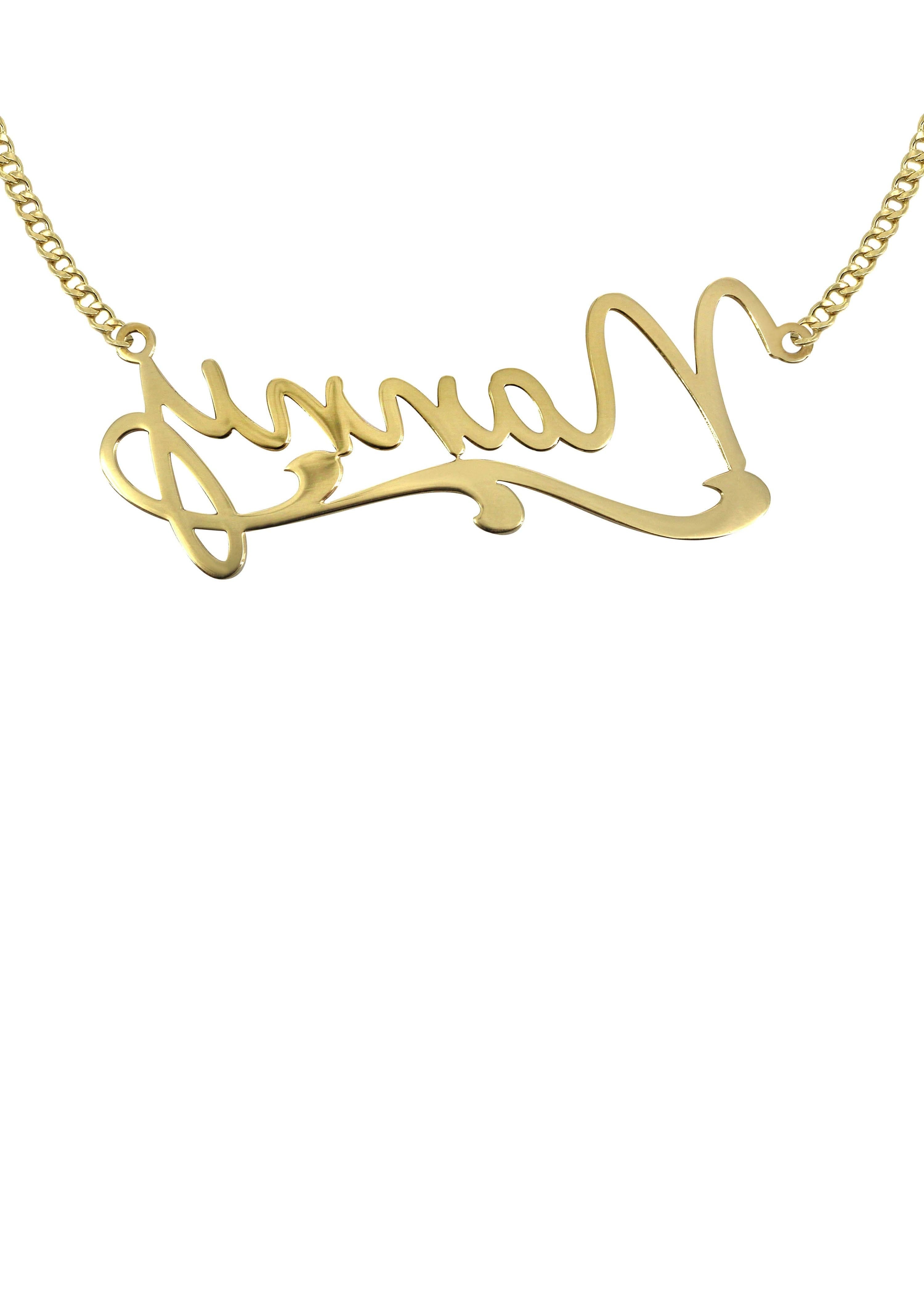 Manufacturer 16 14K Gold Plain Name Plate Necklace | Style #95