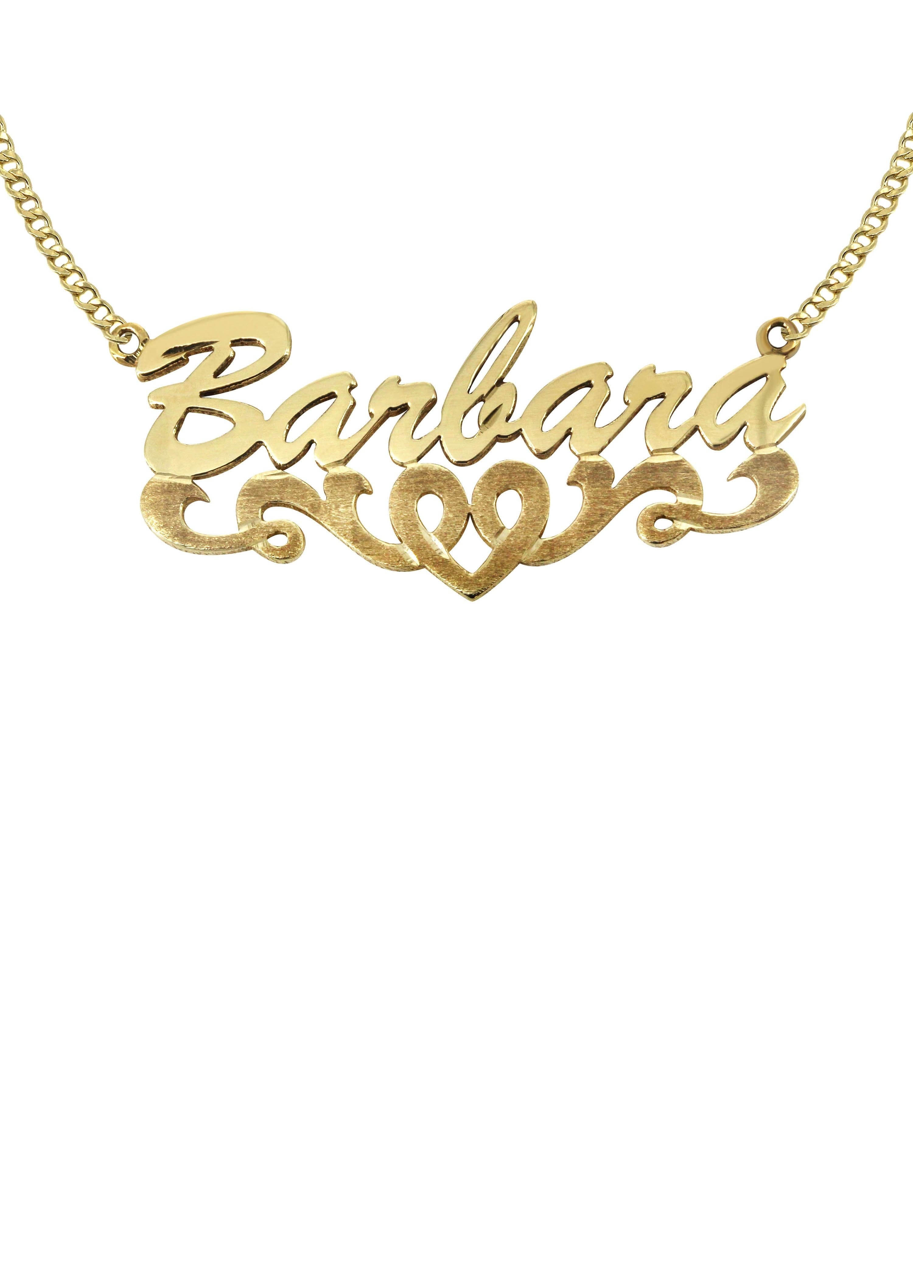 Manufacturer 16 14K Gold Diamond Cut Name Plate Necklace | Style #35
