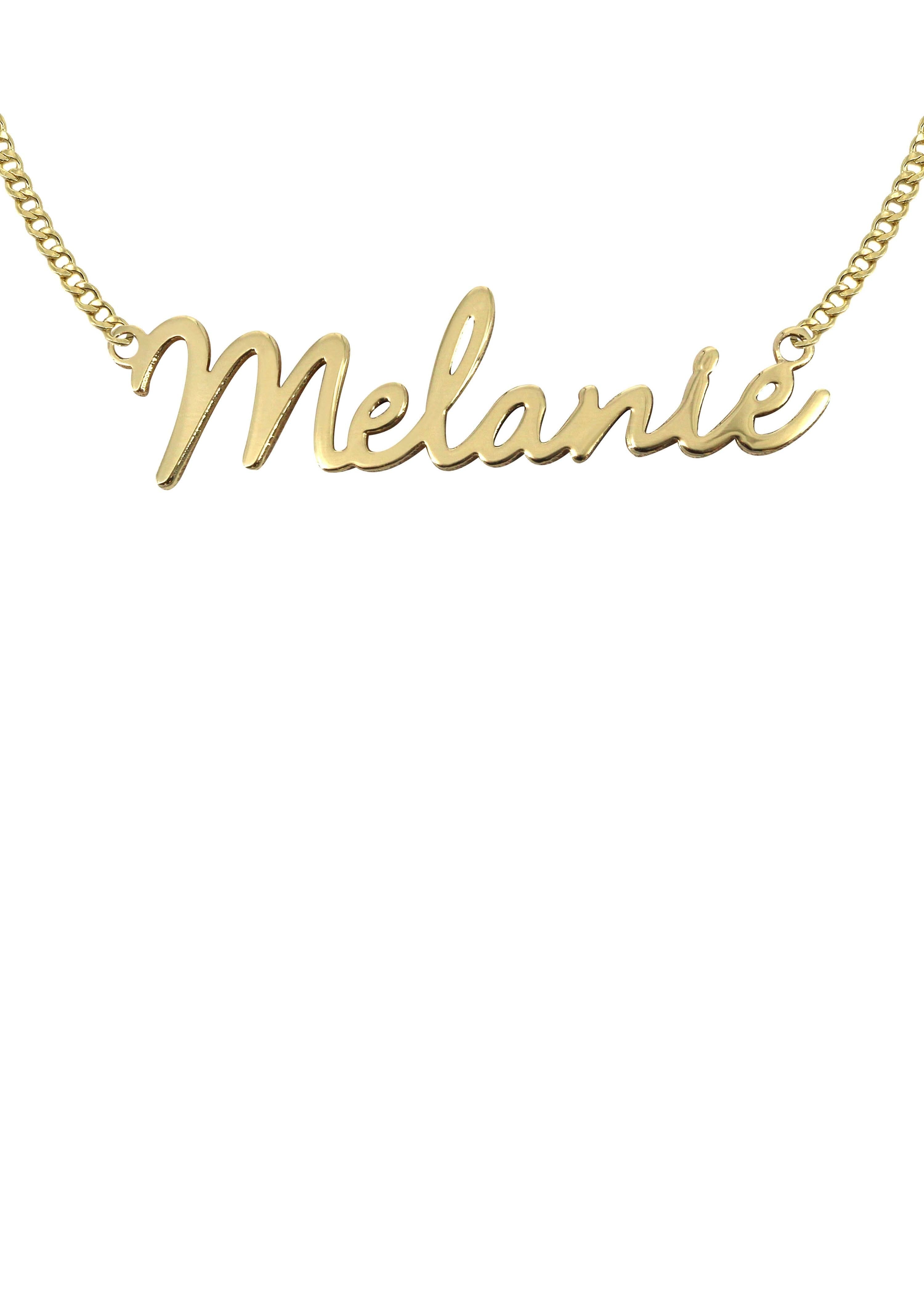 Manufacturer 16 14K Gold Script Name Plate Necklace | Style #5