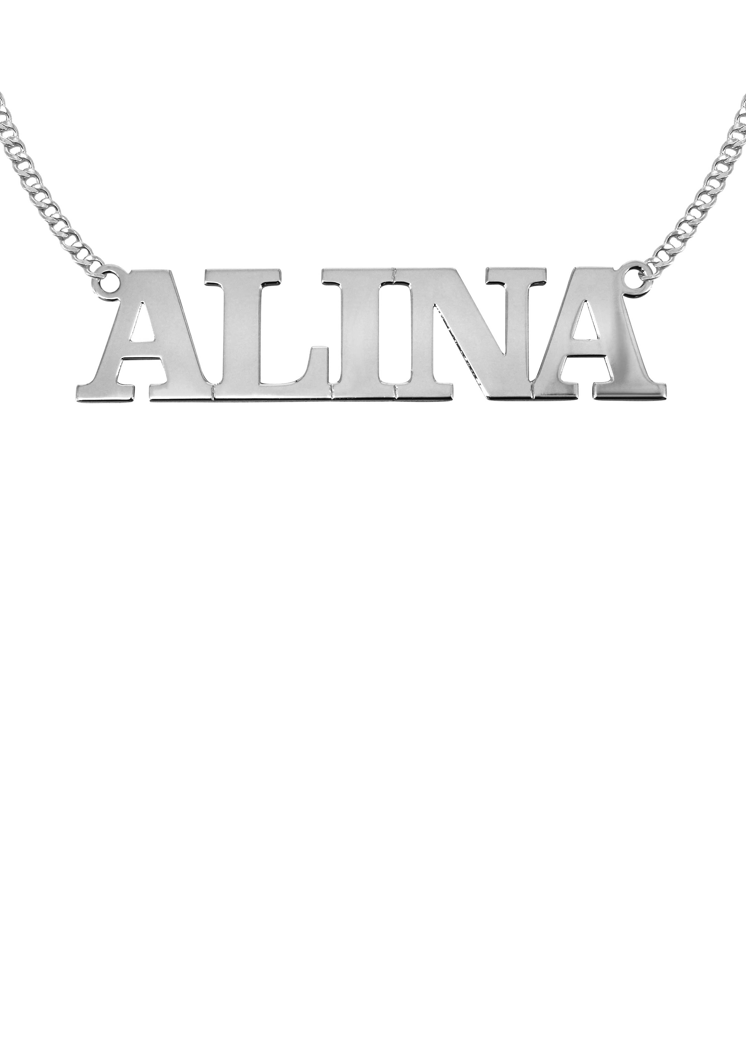 Manufacturer 16 14K White Gold Name Plate Necklace | Style #81