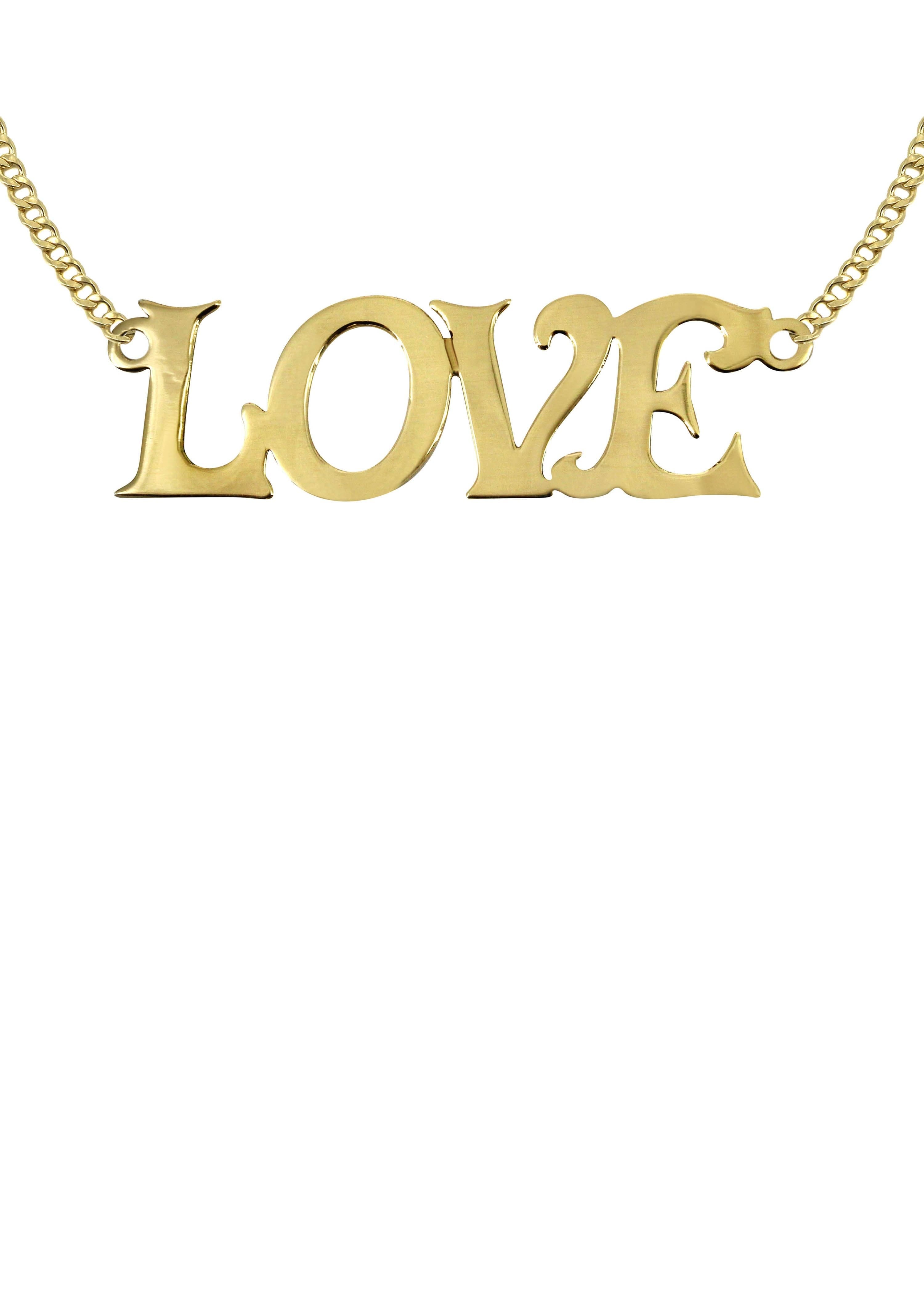 Manufacturer 16 14K Gold Love Name Plate Necklace | Style #36