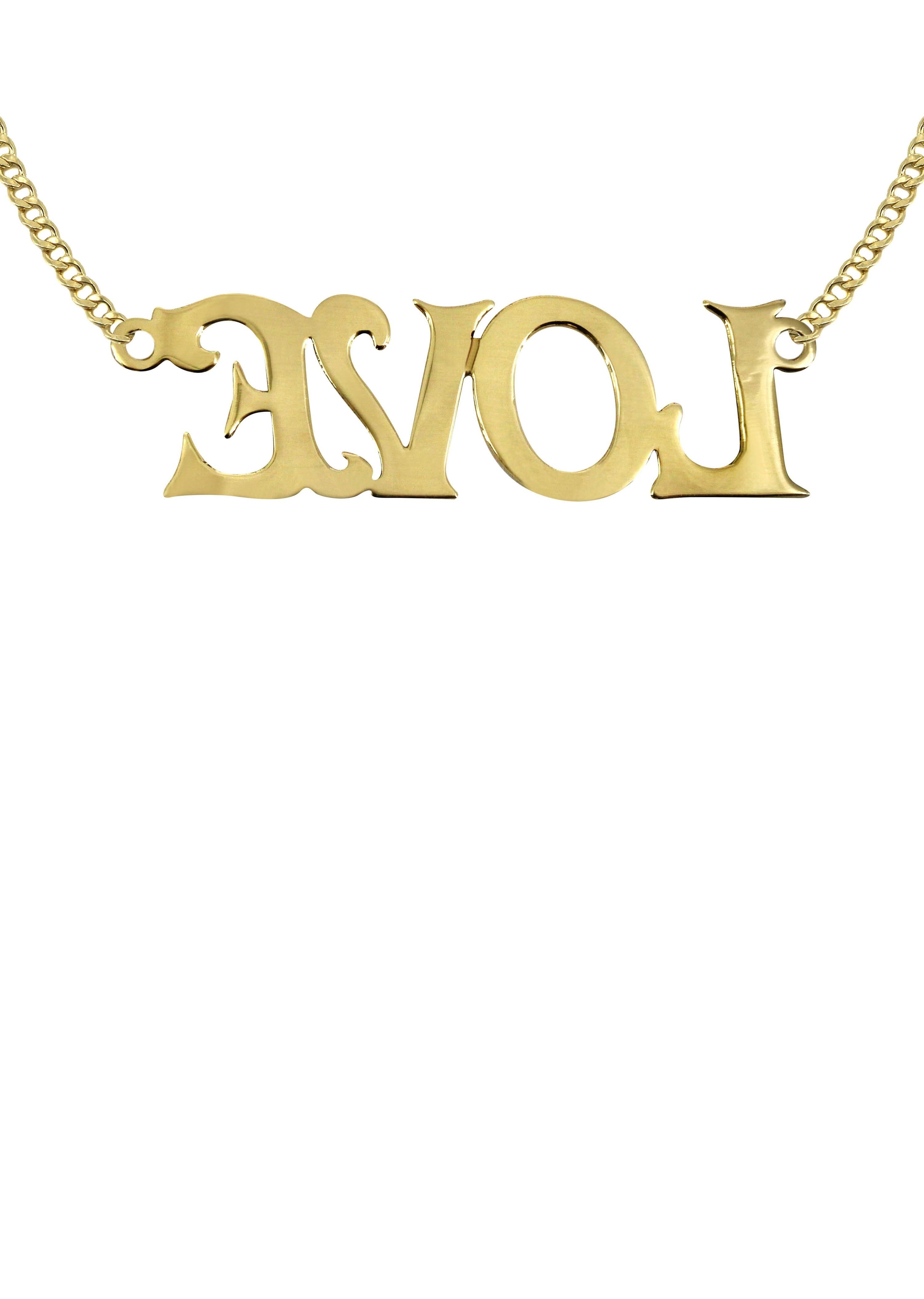 Manufacturer 16 14K Gold Love Name Plate Necklace | Style #36