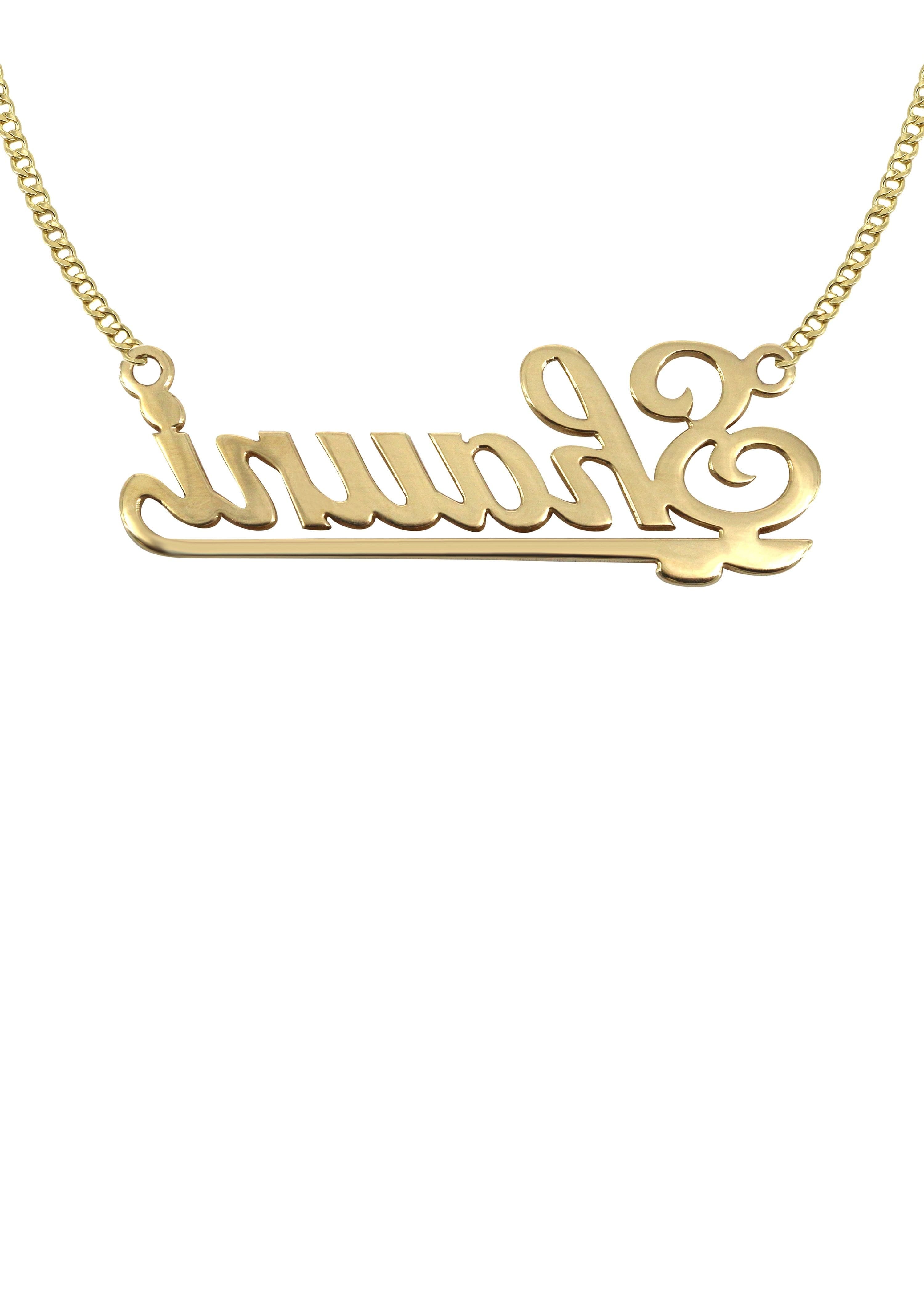 Manufacturer 16 14K Gold Plain Gold Name Plate Necklace | Style #52