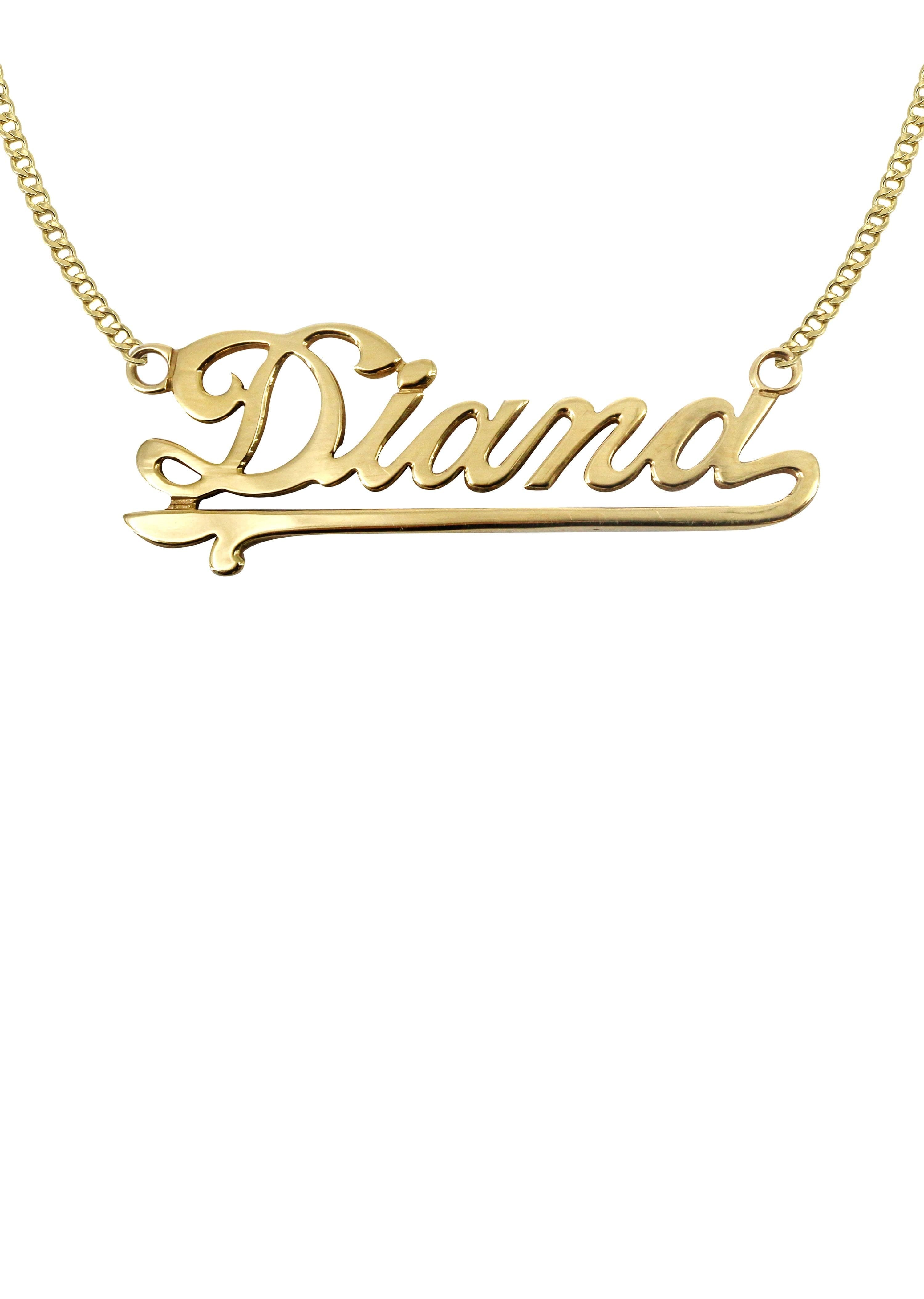 Manufacturer 16 14K Gold Plain Gold Name Plate Necklace | Style #32