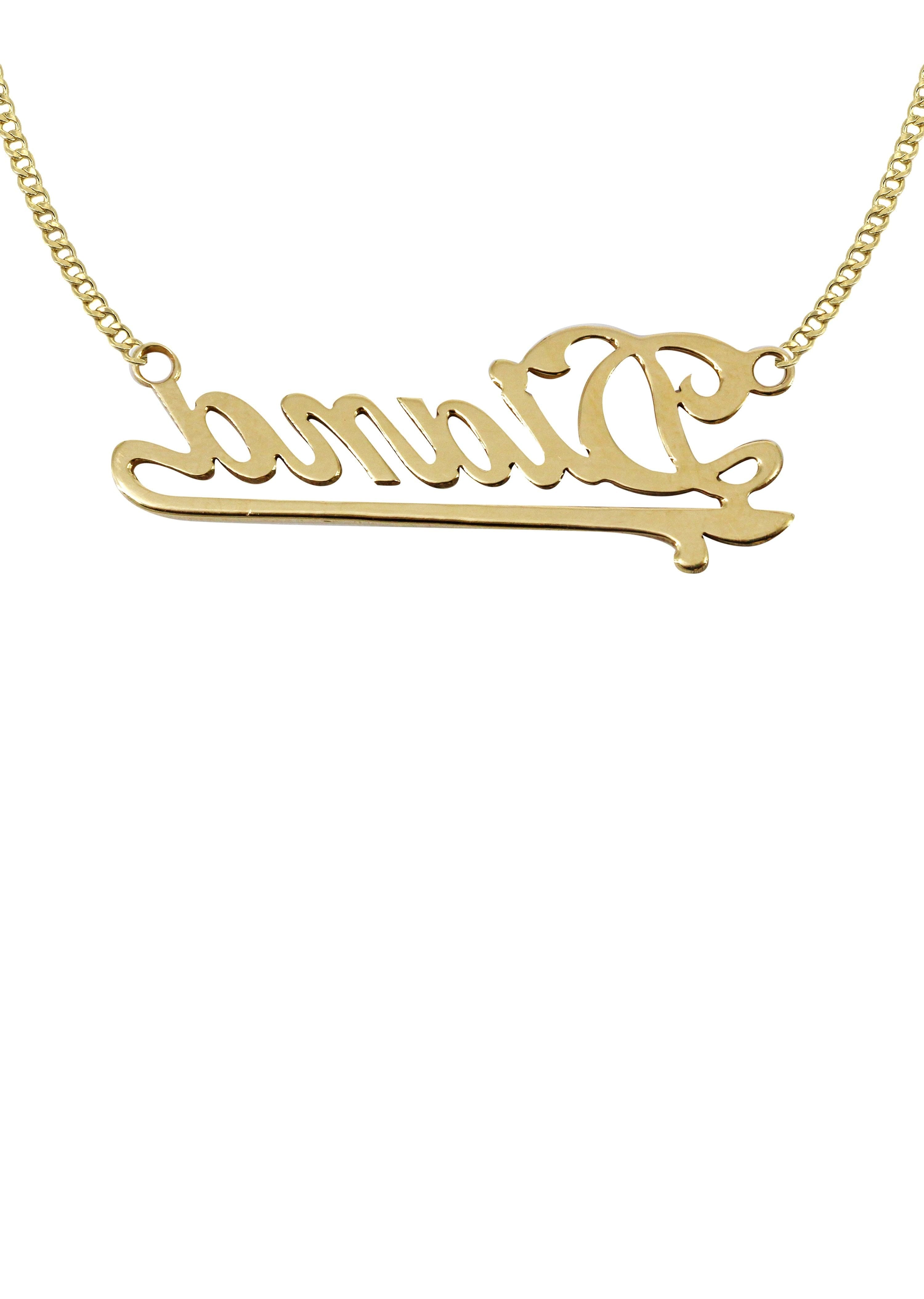 Manufacturer 16 14K Gold Plain Gold Name Plate Necklace | Style #32